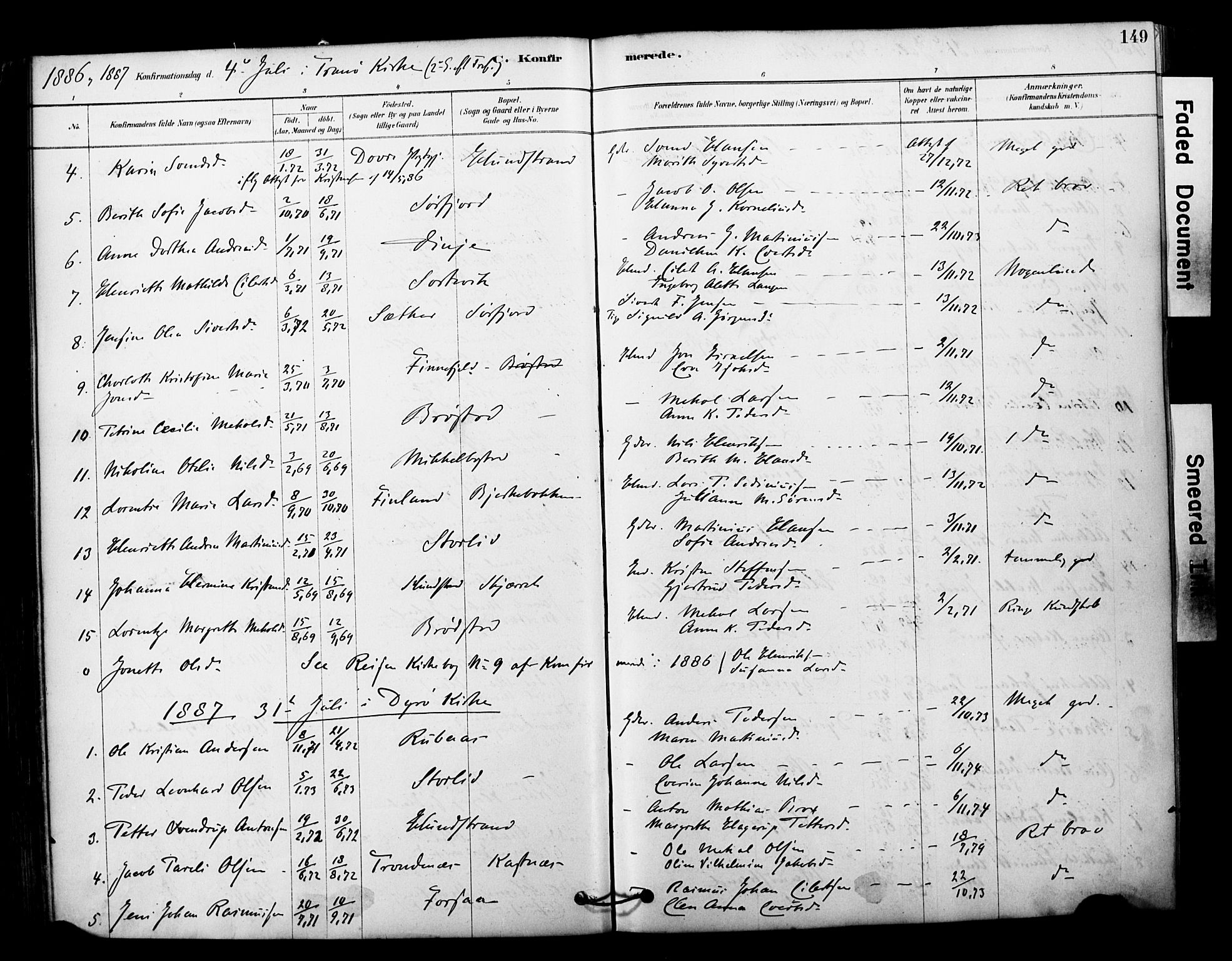 Tranøy sokneprestkontor, SATØ/S-1313/I/Ia/Iaa/L0011kirke: Parish register (official) no. 11, 1878-1904, p. 149