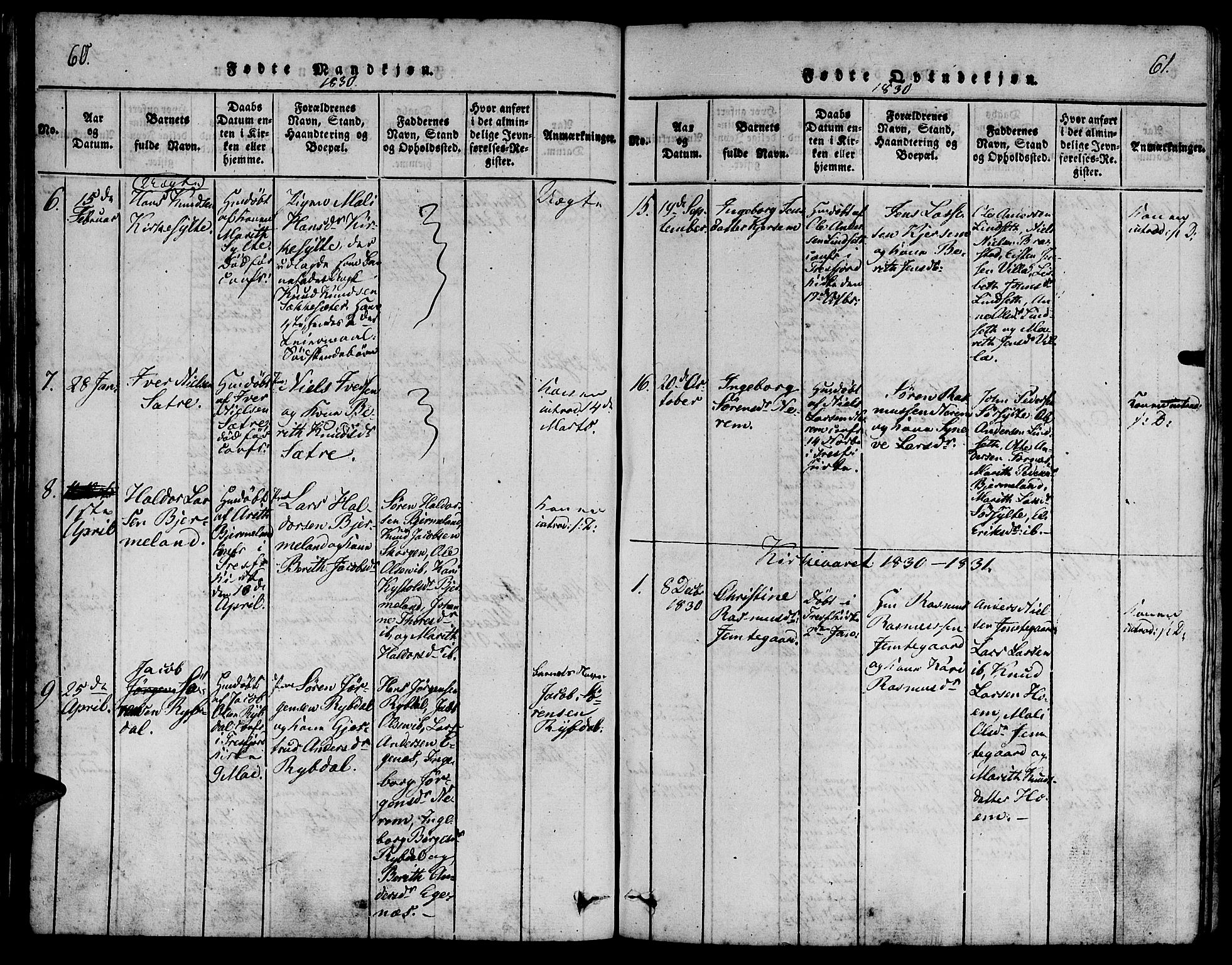 Ministerialprotokoller, klokkerbøker og fødselsregistre - Møre og Romsdal, AV/SAT-A-1454/541/L0544: Parish register (official) no. 541A01, 1818-1847, p. 60-61