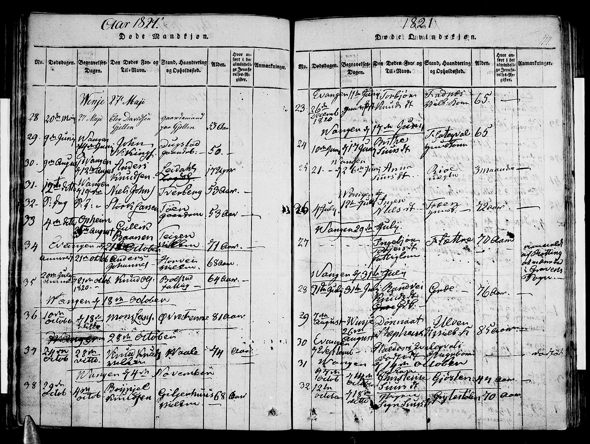 Voss sokneprestembete, AV/SAB-A-79001/H/Haa: Parish register (official) no. A 11, 1816-1827, p. 114