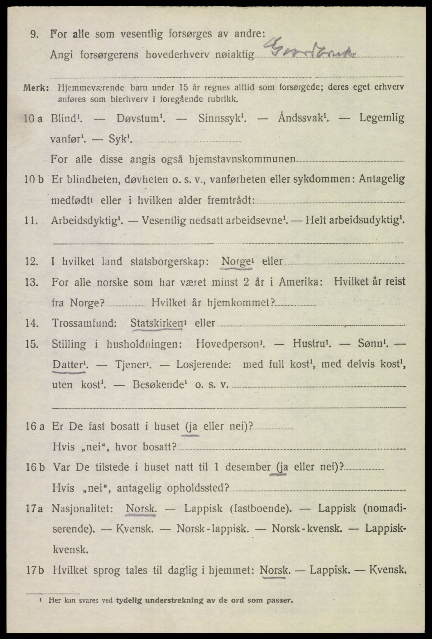 SAT, 1920 census for Skjerstad, 1920, p. 2144