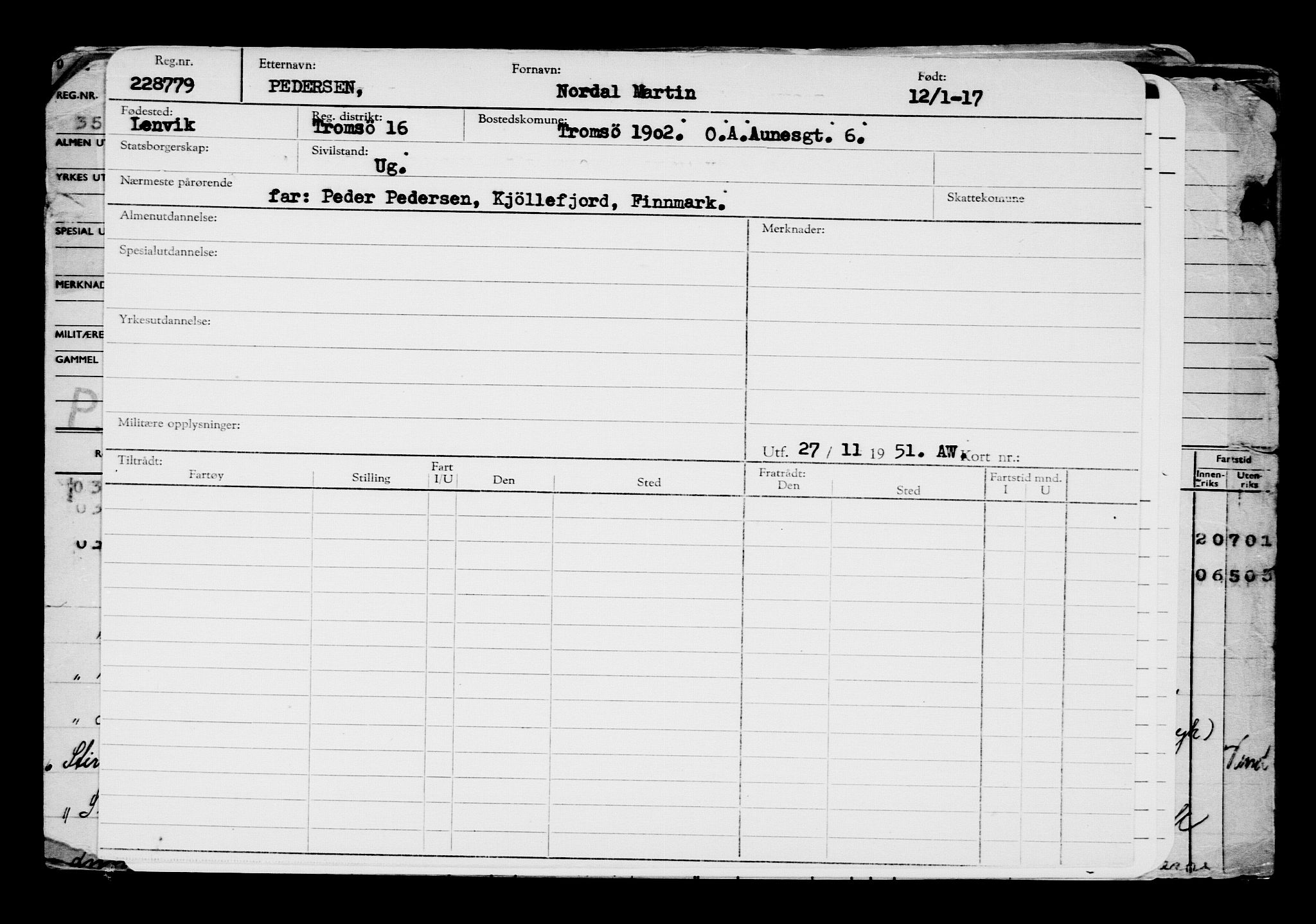 Direktoratet for sjømenn, AV/RA-S-3545/G/Gb/L0145: Hovedkort, 1917, p. 221