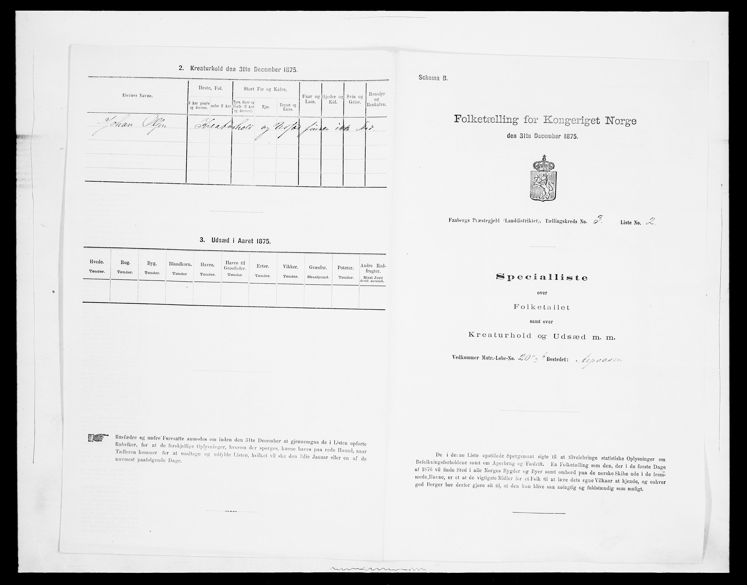 SAH, 1875 census for 0524L Fåberg/Fåberg og Lillehammer, 1875, p. 383