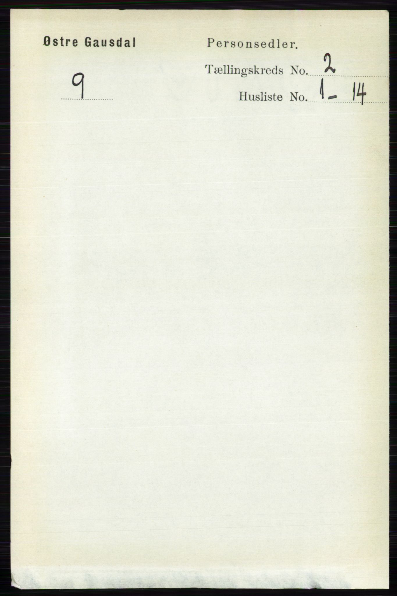 RA, 1891 census for 0522 Østre Gausdal, 1891, p. 1152