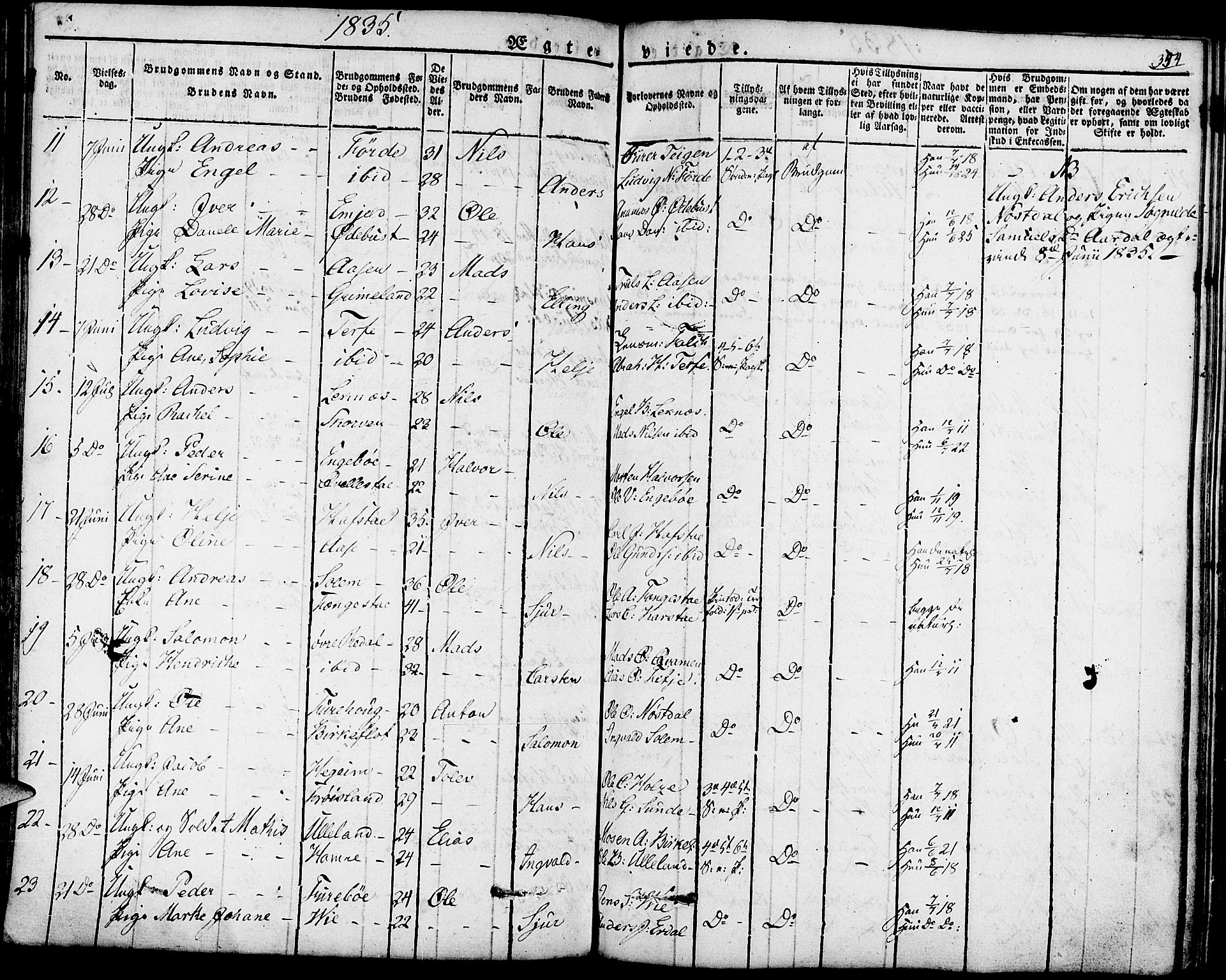 Førde sokneprestembete, AV/SAB-A-79901/H/Haa/Haaa/L0006: Parish register (official) no. A 6, 1821-1842, p. 354