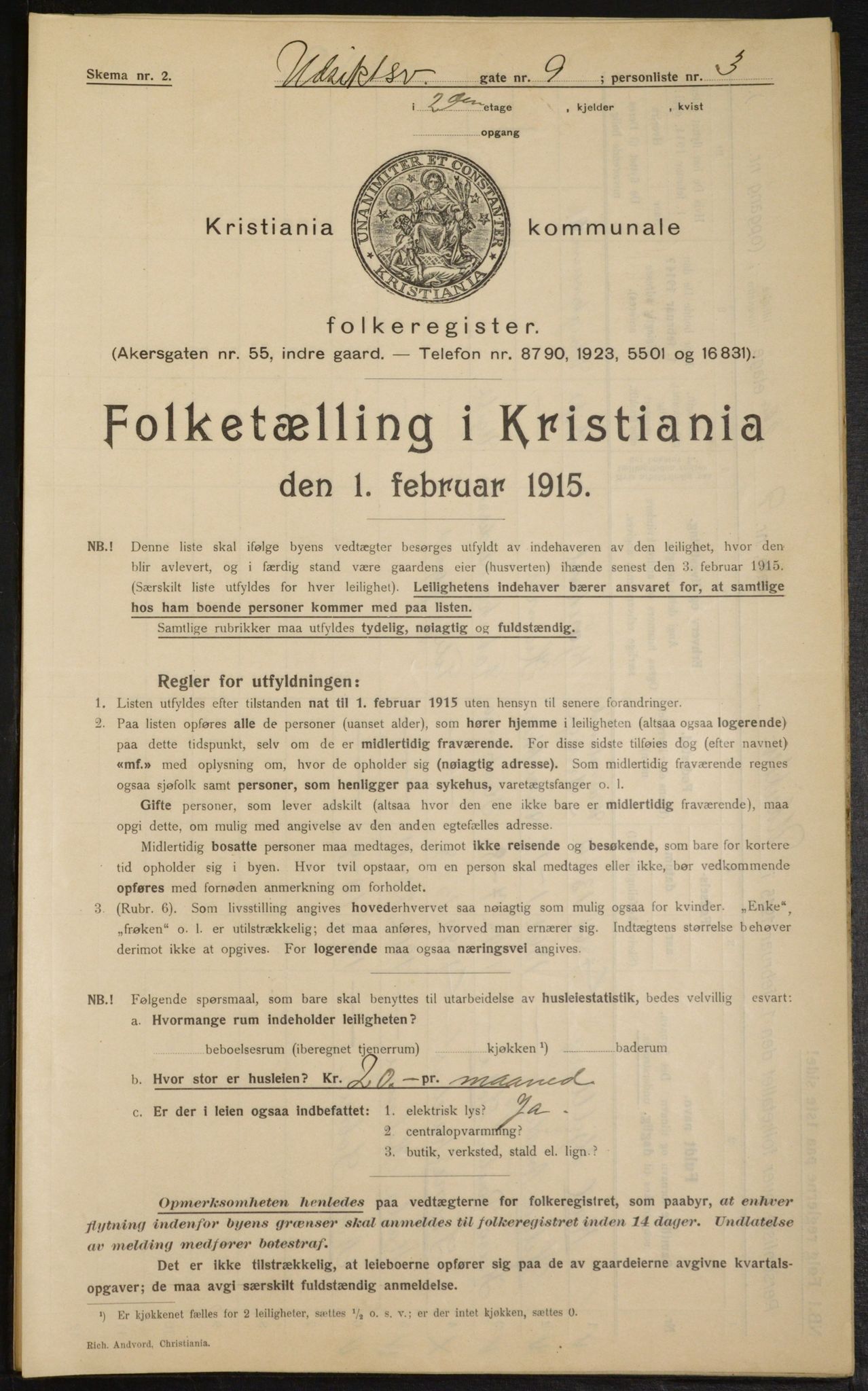 OBA, Municipal Census 1915 for Kristiania, 1915, p. 121965