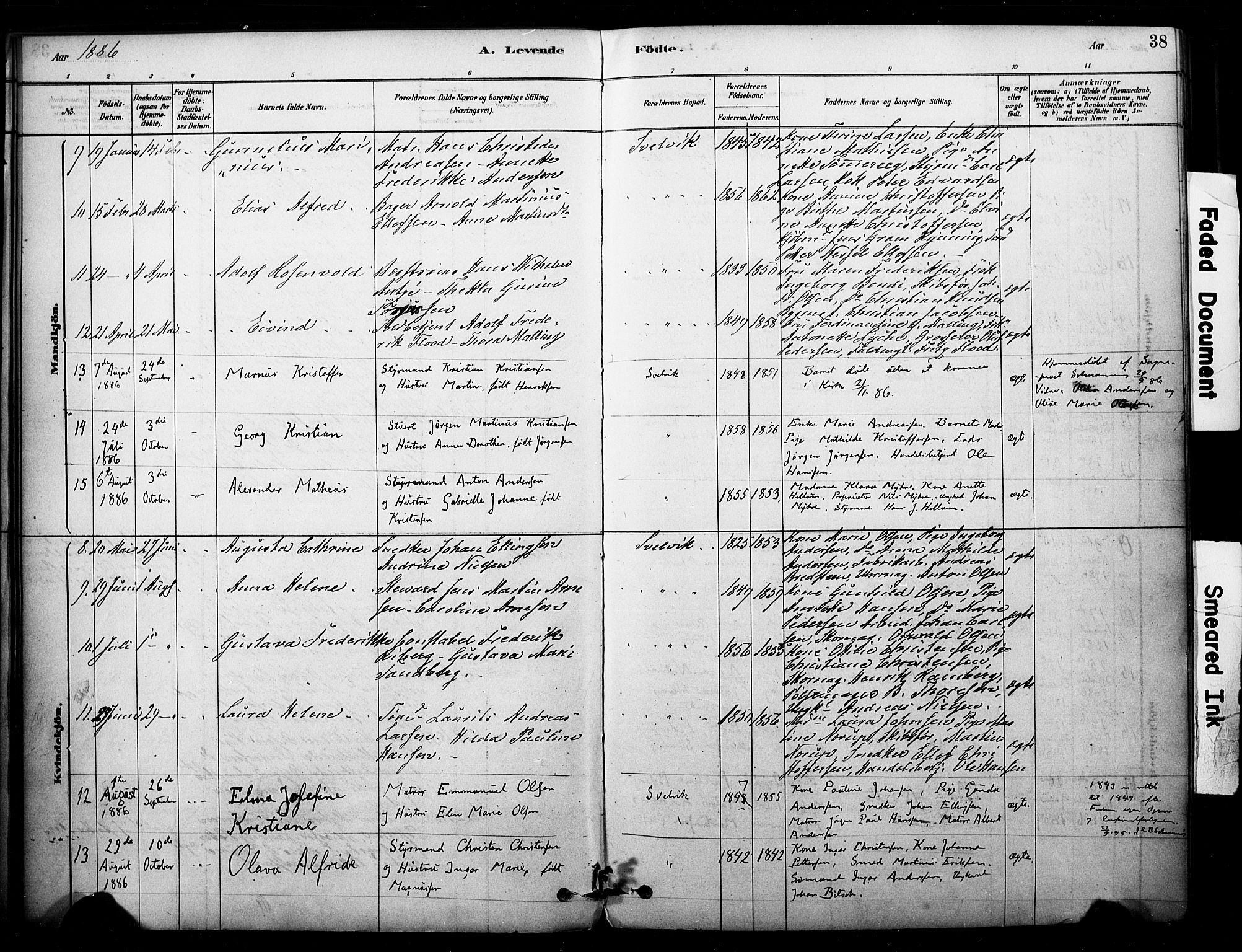 Strømm kirkebøker, AV/SAKO-A-322/F/Fb/L0001: Parish register (official) no. II 1, 1878-1899, p. 38