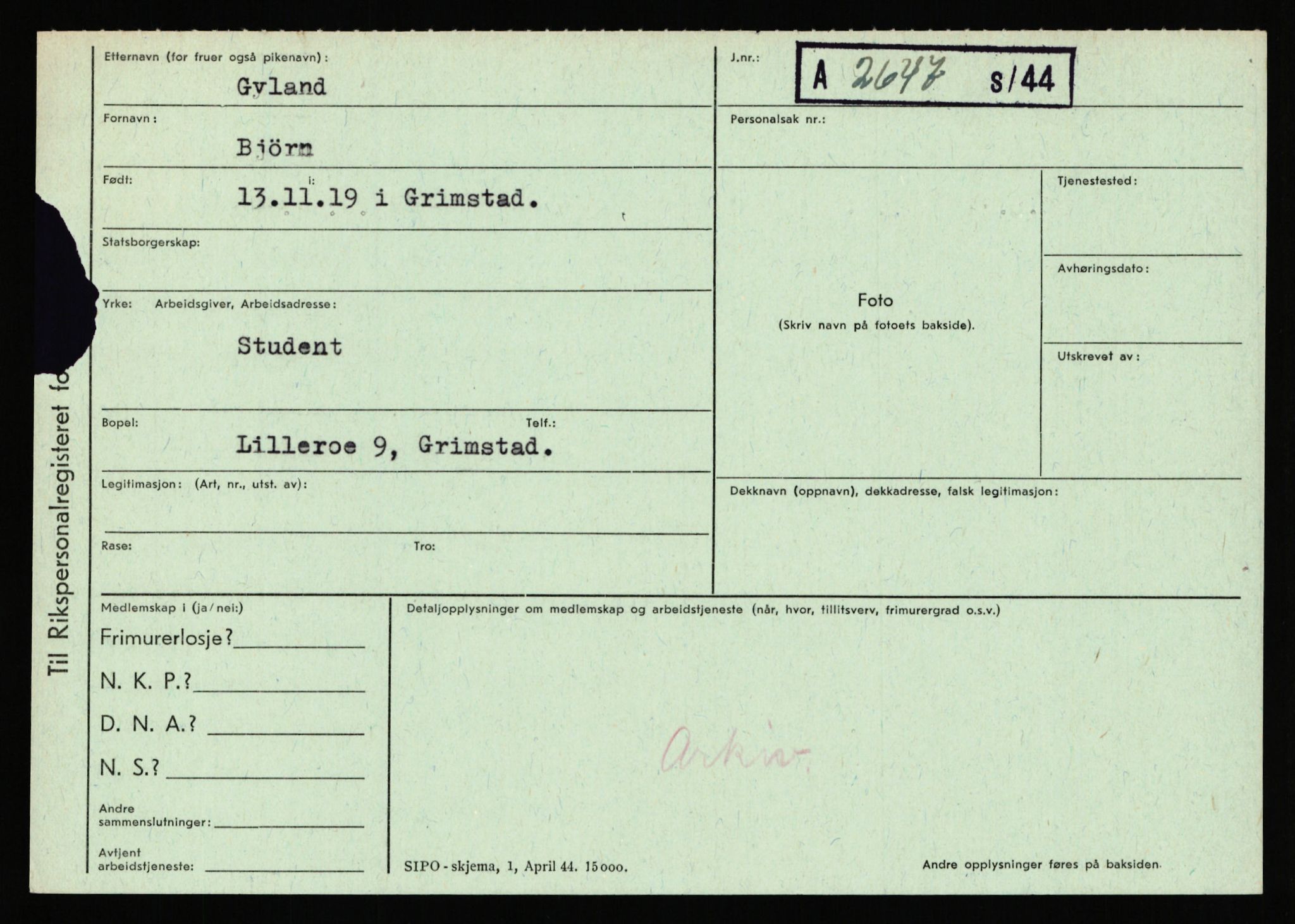 Statspolitiet - Hovedkontoret / Osloavdelingen, AV/RA-S-1329/C/Ca/L0005: Furali - Hamula, 1943-1945, p. 3366