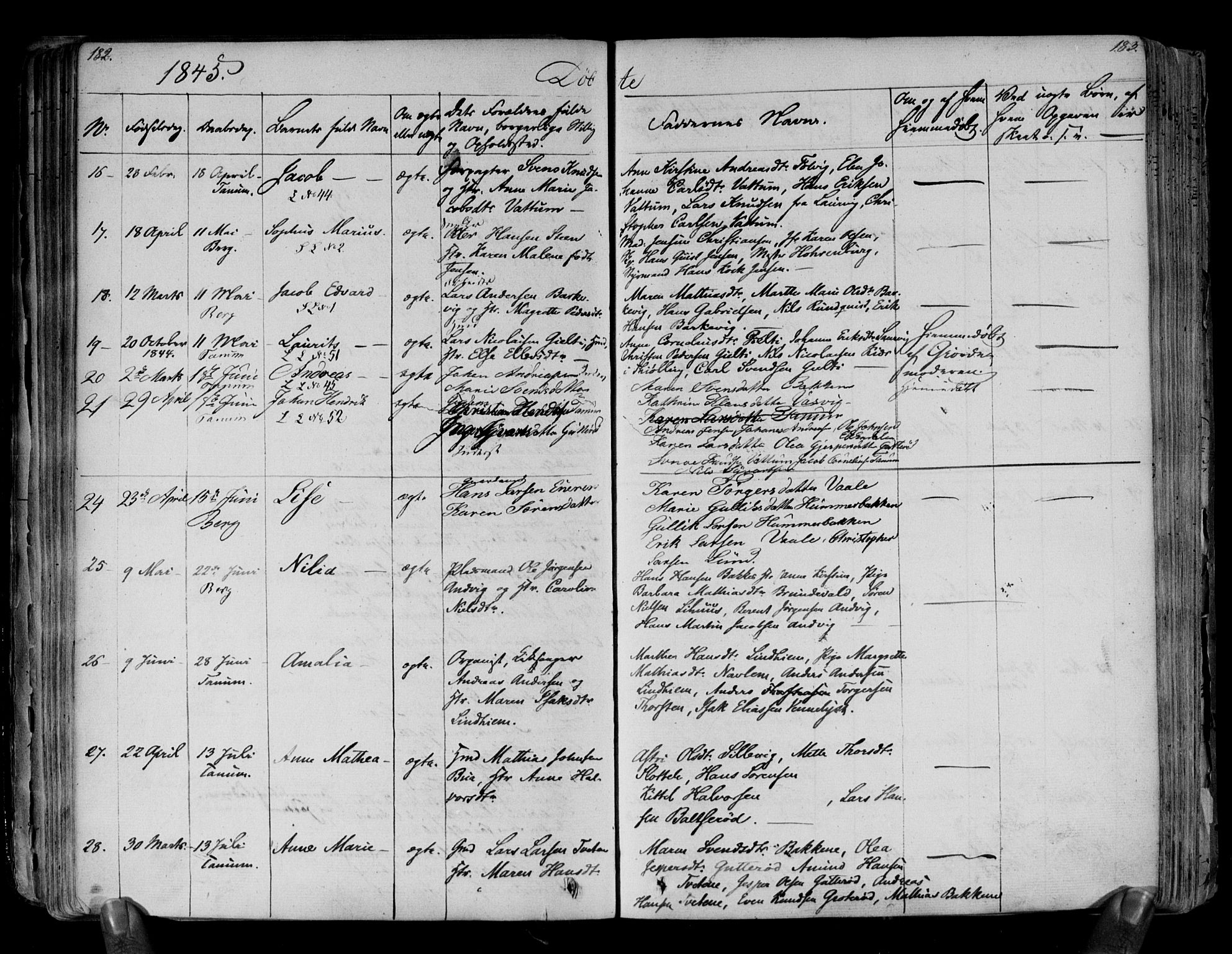Brunlanes kirkebøker, SAKO/A-342/F/Fa/L0003: Parish register (official) no. I 3, 1834-1845, p. 182-183