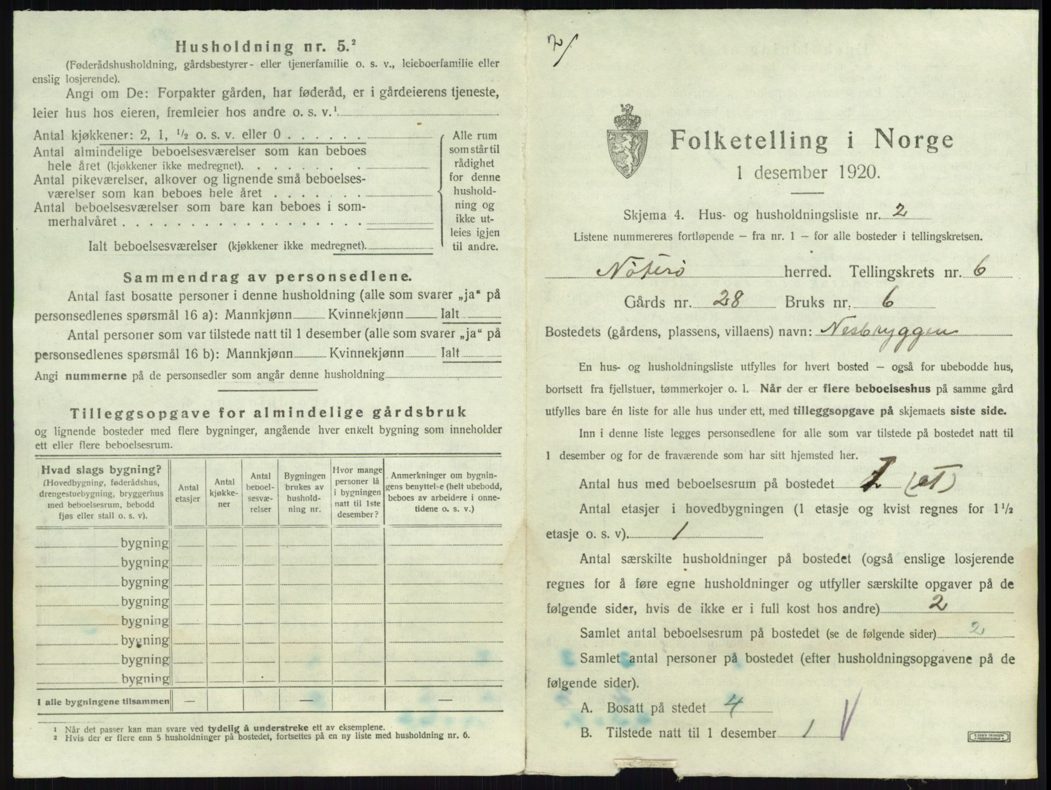 SAKO, 1920 census for Nøtterøy, 1920, p. 1065