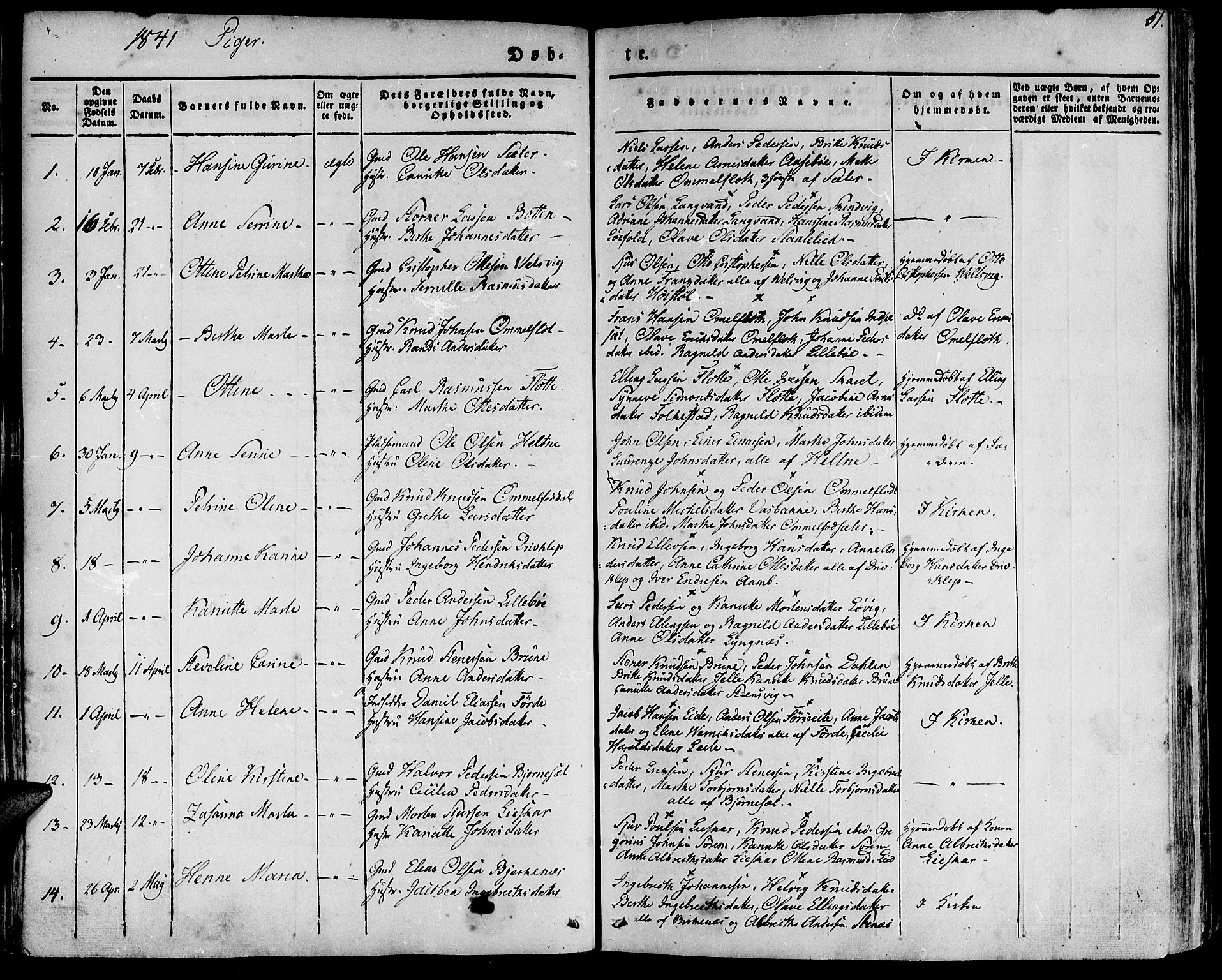 Ministerialprotokoller, klokkerbøker og fødselsregistre - Møre og Romsdal, AV/SAT-A-1454/511/L0139: Parish register (official) no. 511A06, 1831-1850, p. 51