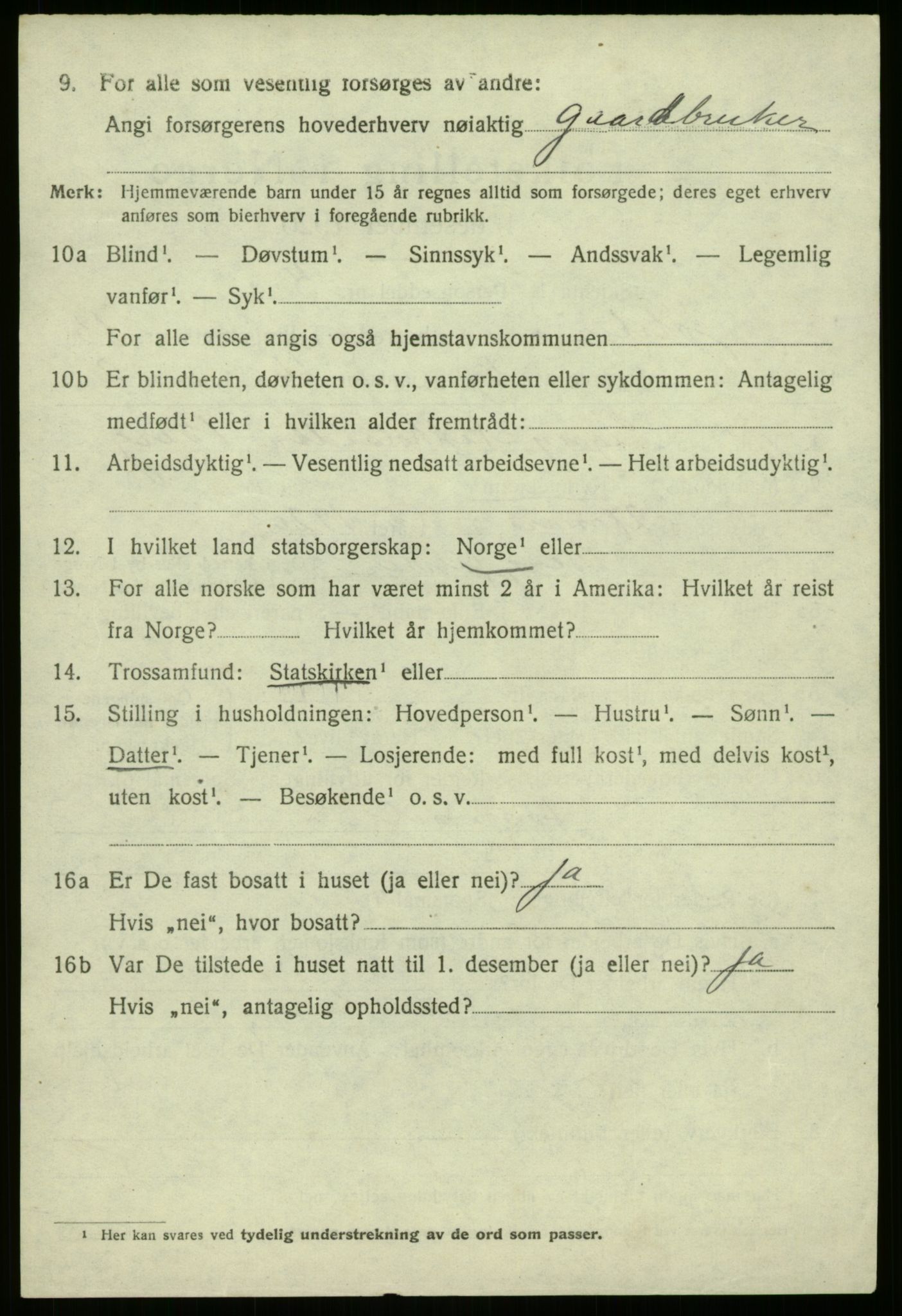 SAB, 1920 census for Jølster, 1920, p. 6085