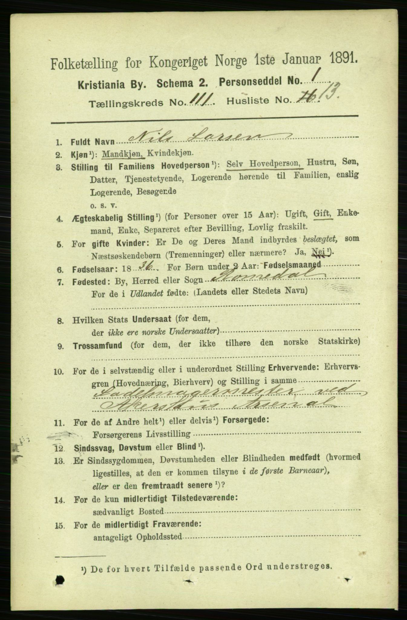 RA, 1891 census for 0301 Kristiania, 1891, p. 58256