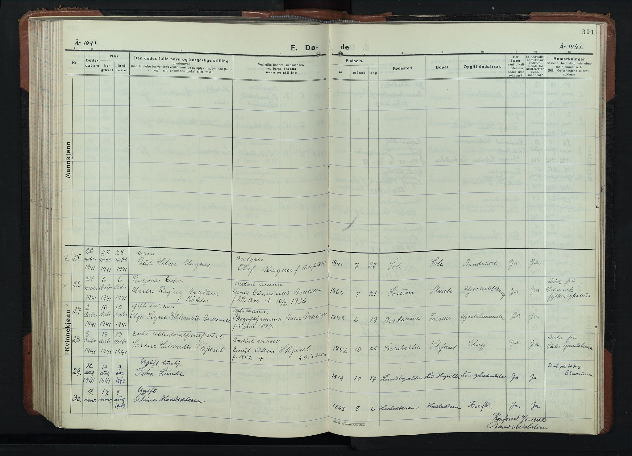 Våler prestekontor, Hedmark, AV/SAH-PREST-040/H/Ha/Hab/L0006: Parish register (copy) no. 6, 1932-1956, p. 301