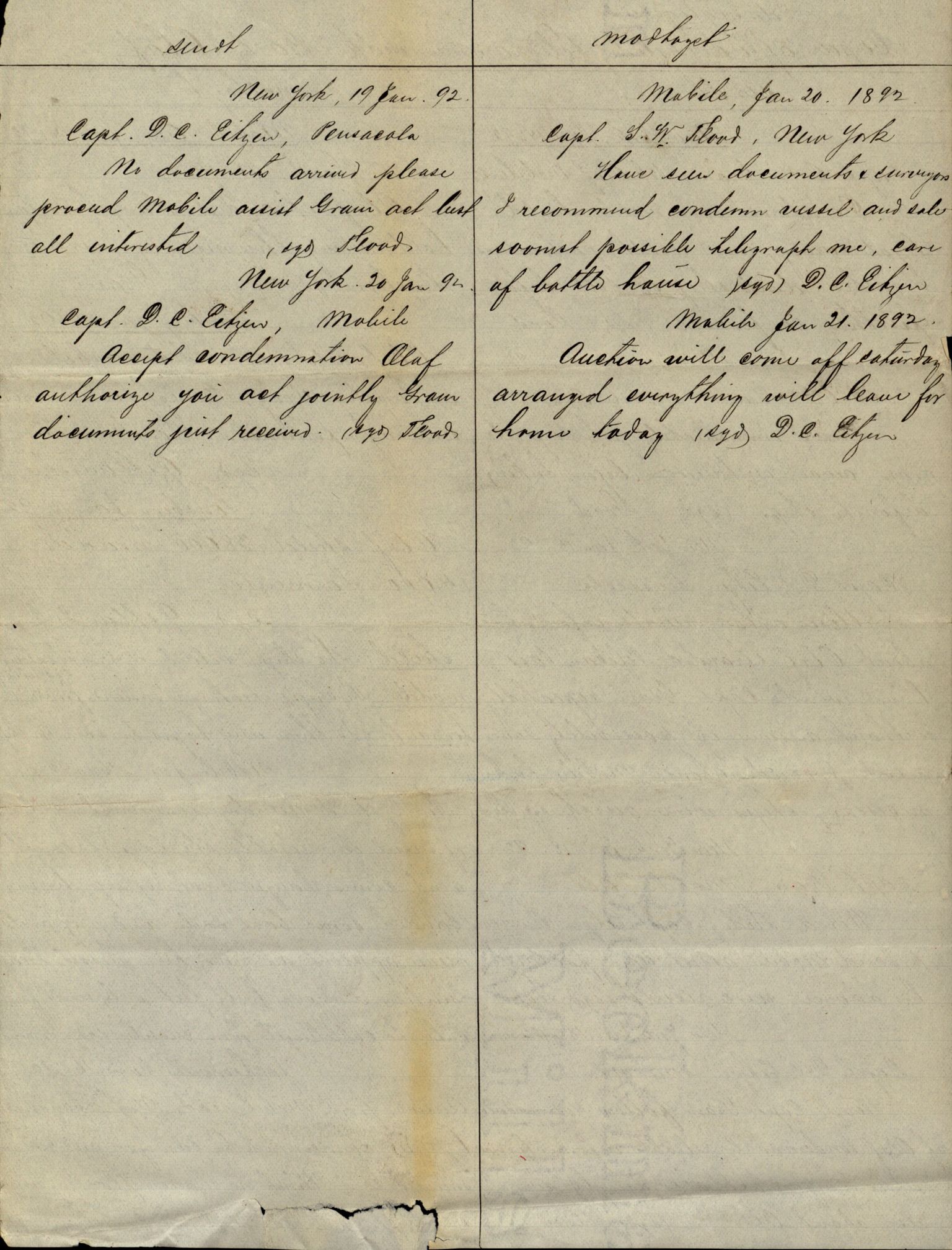 Pa 63 - Østlandske skibsassuranceforening, VEMU/A-1079/G/Ga/L0028/0005: Havaridokumenter / Tjømø, Magnolia, Caroline, Olaf, Stjernen, 1892, p. 132