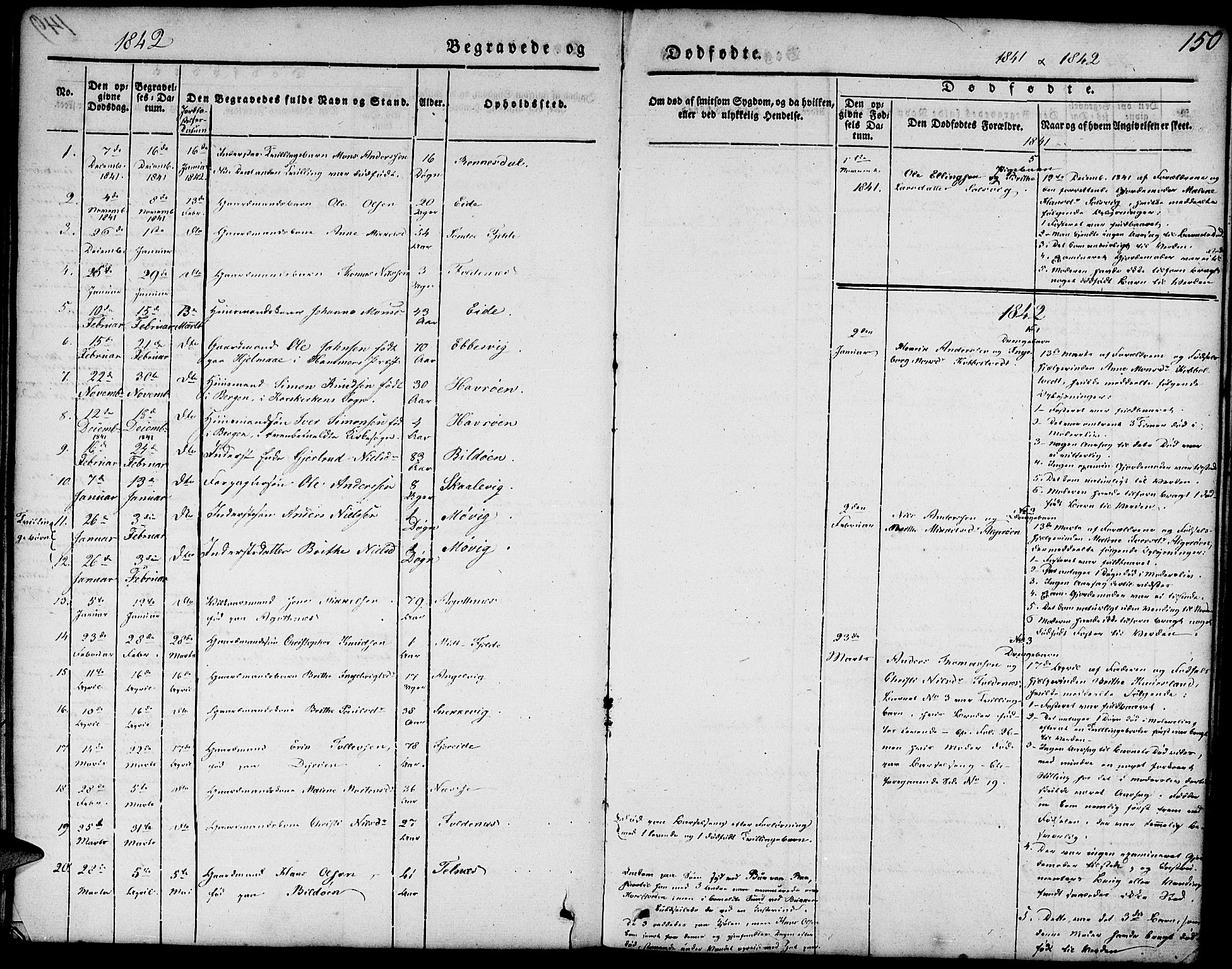 Fjell sokneprestembete, AV/SAB-A-75301/H/Haa: Parish register (official) no. A 1, 1835-1850, p. 150