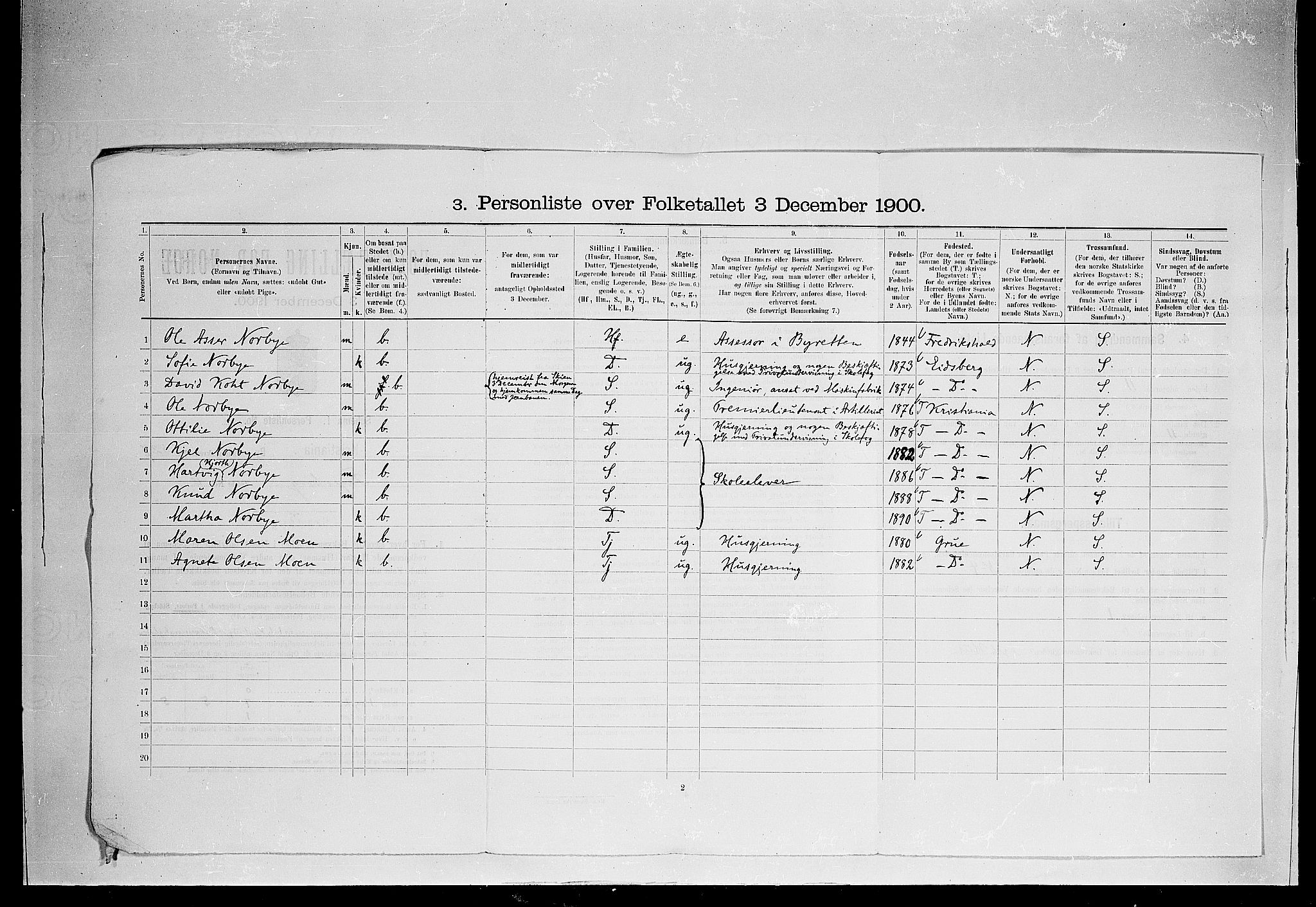 SAO, 1900 census for Kristiania, 1900, p. 21729