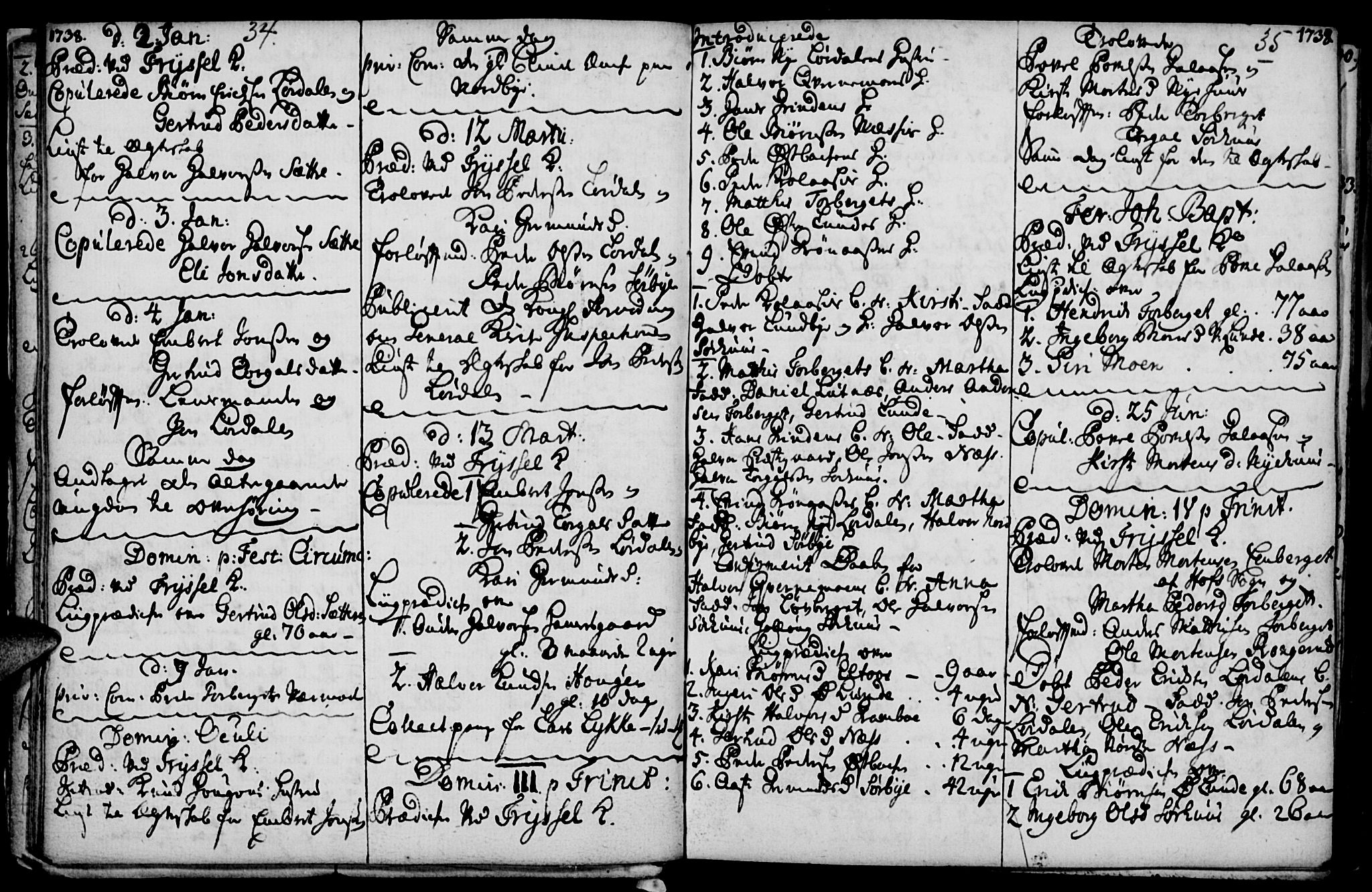 Elverum prestekontor, SAH/PREST-044/H/Ha/Haa/L0001: Parish register (official) no. 1, 1730-1760, p. 34-35