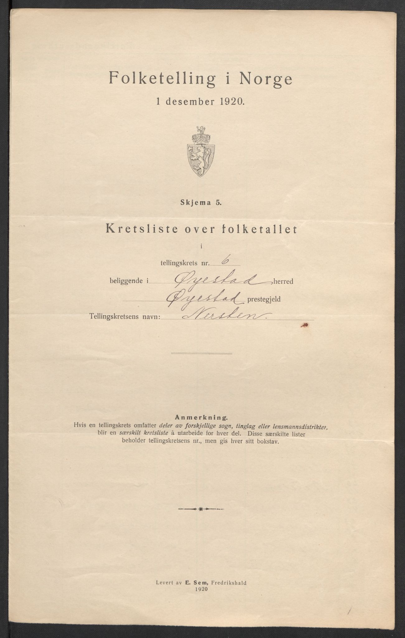 SAK, 1920 census for Øyestad, 1920, p. 21