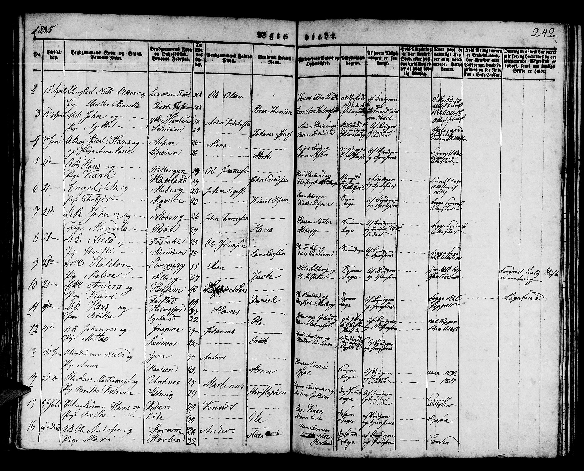 Os sokneprestembete, SAB/A-99929: Parish register (official) no. A 14, 1826-1839, p. 242