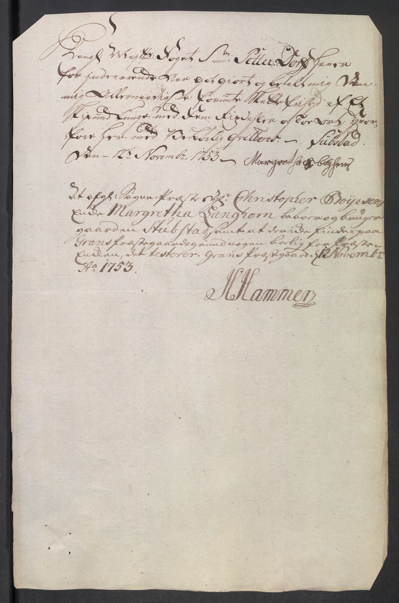 Rentekammeret inntil 1814, Reviderte regnskaper, Fogderegnskap, RA/EA-4092/R18/L1349: Fogderegnskap Hadeland, Toten og Valdres, 1752-1753, p. 617