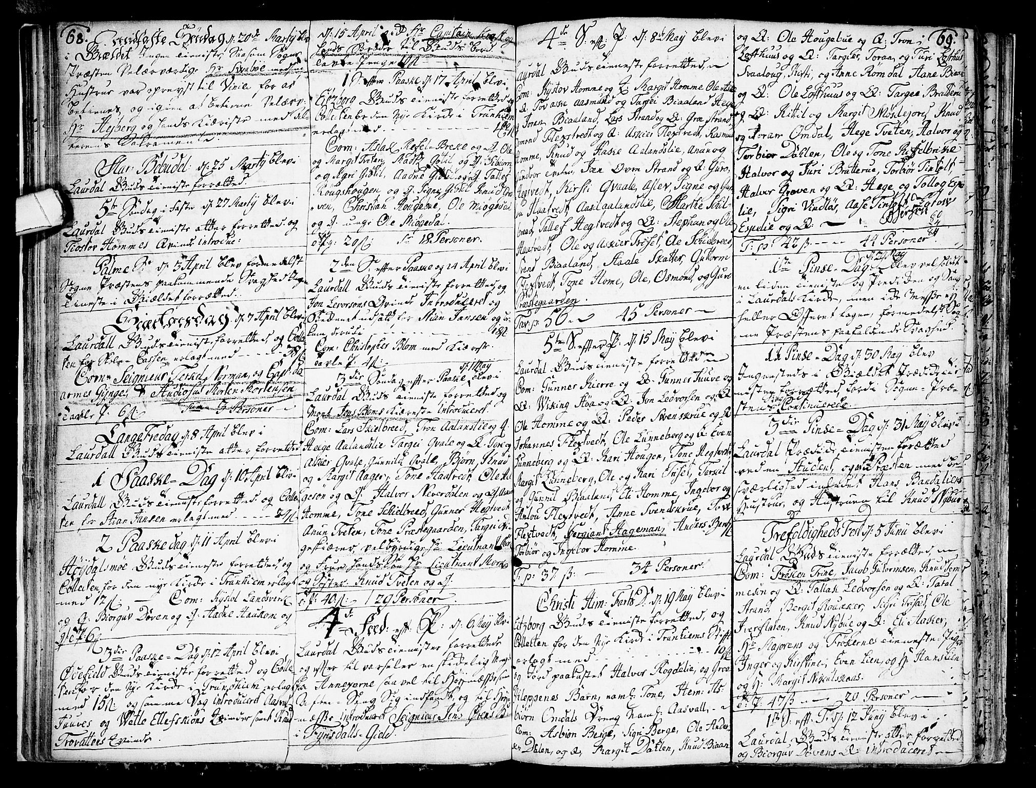 Lårdal kirkebøker, AV/SAKO-A-284/F/Fa/L0002: Parish register (official) no. I 2, 1734-1754, p. 68-69