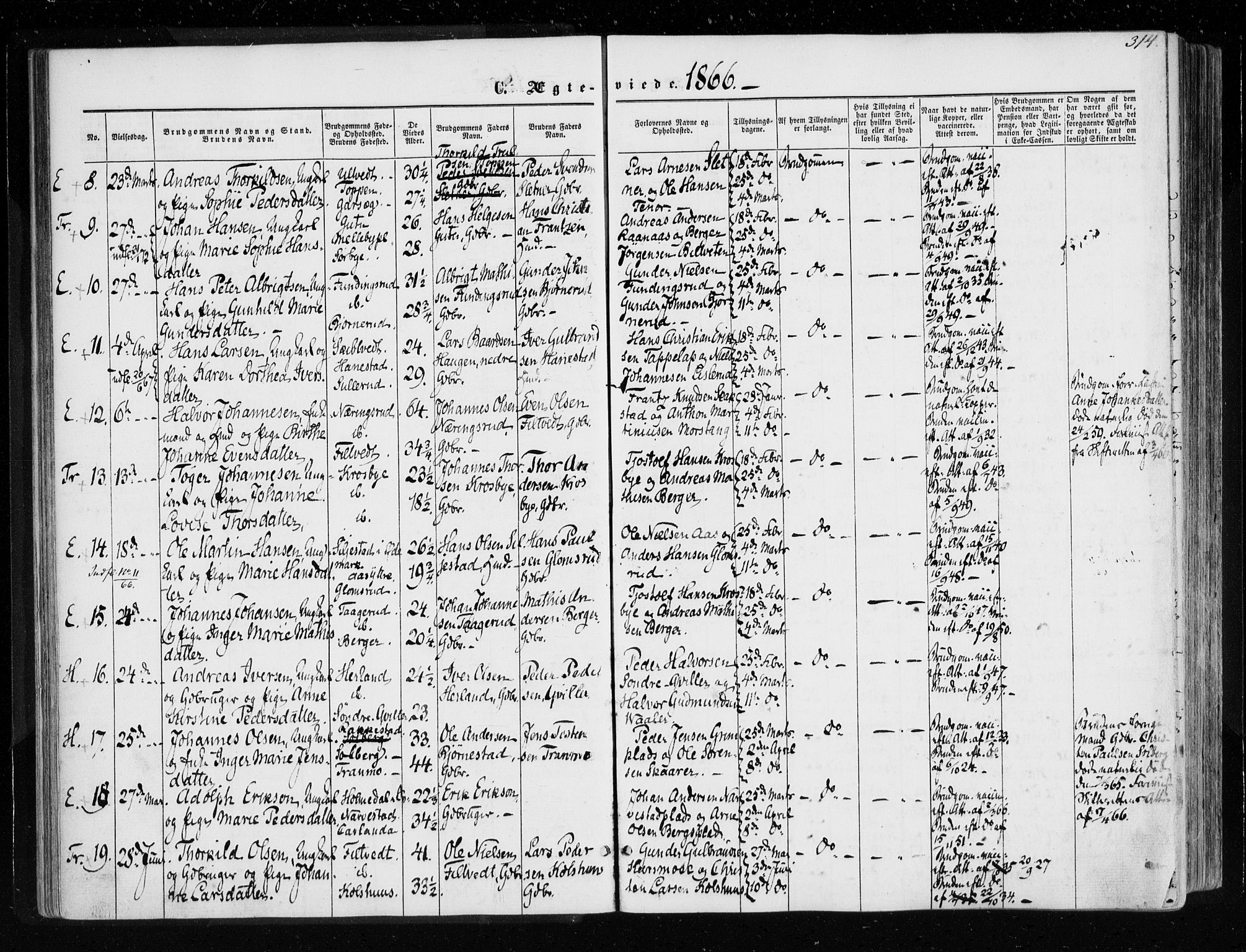 Eidsberg prestekontor Kirkebøker, SAO/A-10905/F/Fa/L0010.b: Parish register (official) no. I 10B, 1857-1866, p. 314