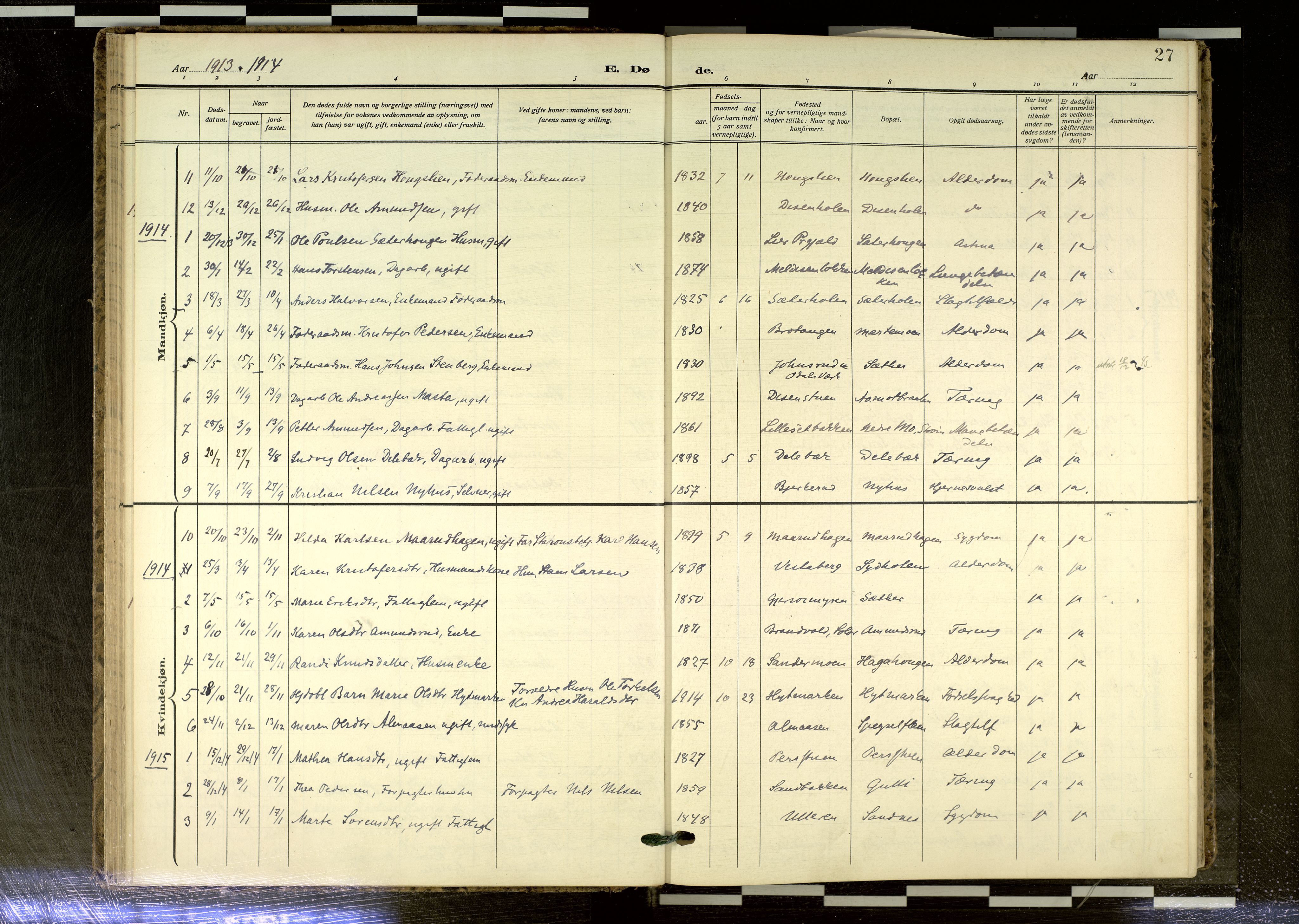 Sør-Odal prestekontor, AV/SAH-PREST-030/H/Ha/Haa/L0020: Parish register (official) no. 20, 1906-2012, p. 27