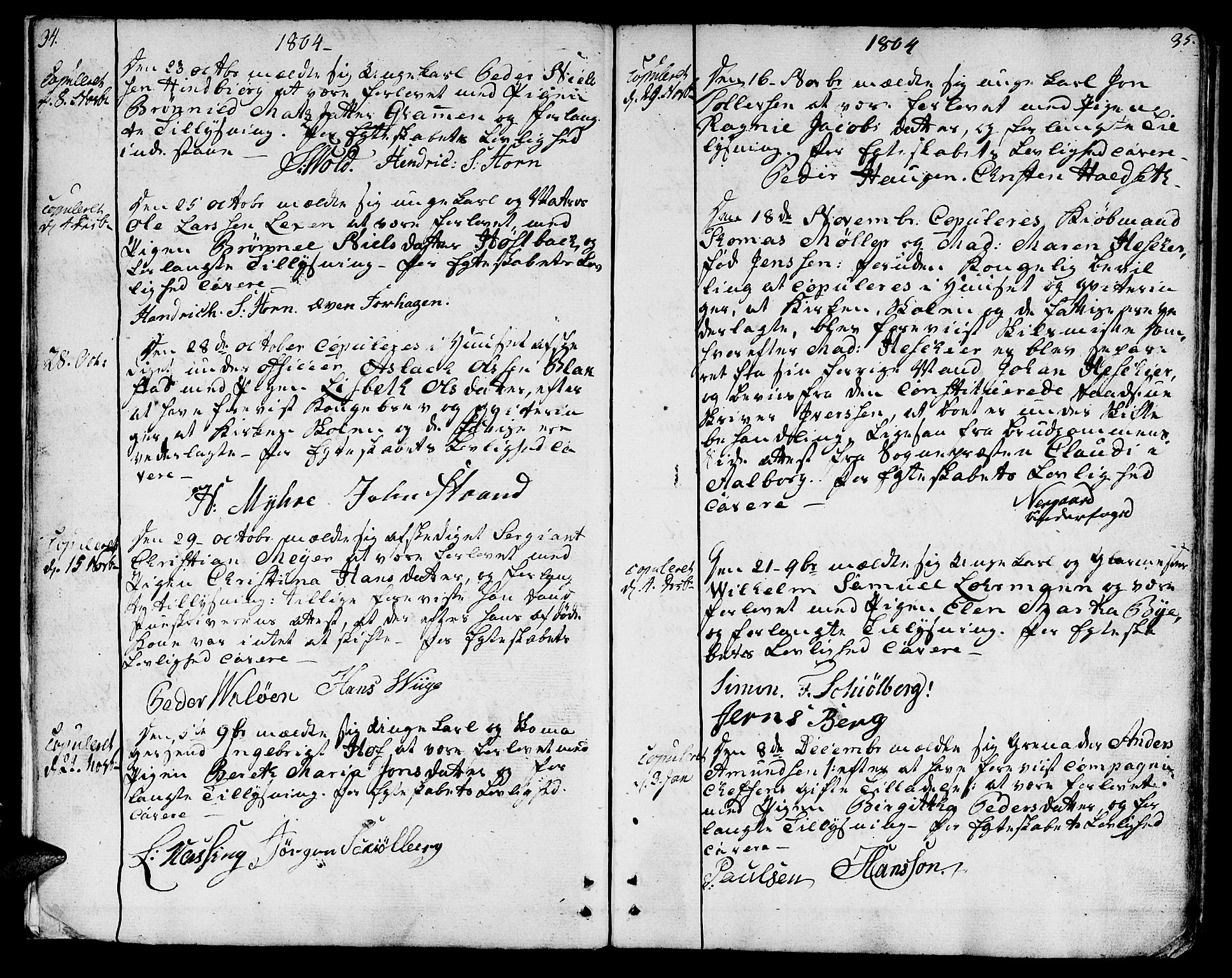 Ministerialprotokoller, klokkerbøker og fødselsregistre - Sør-Trøndelag, SAT/A-1456/601/L0042: Parish register (official) no. 601A10, 1802-1830, p. 34-35