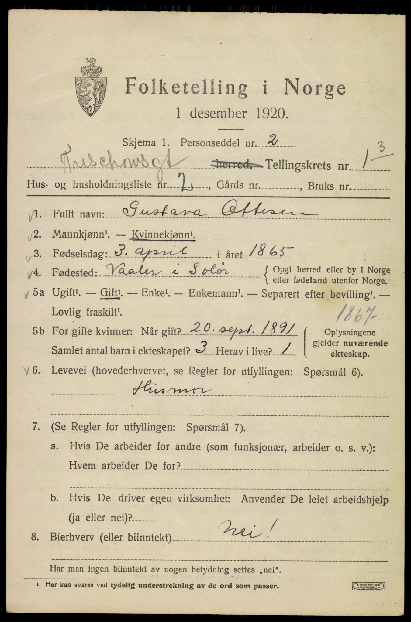 SAO, 1920 census for Kristiania, 1920, p. 596935