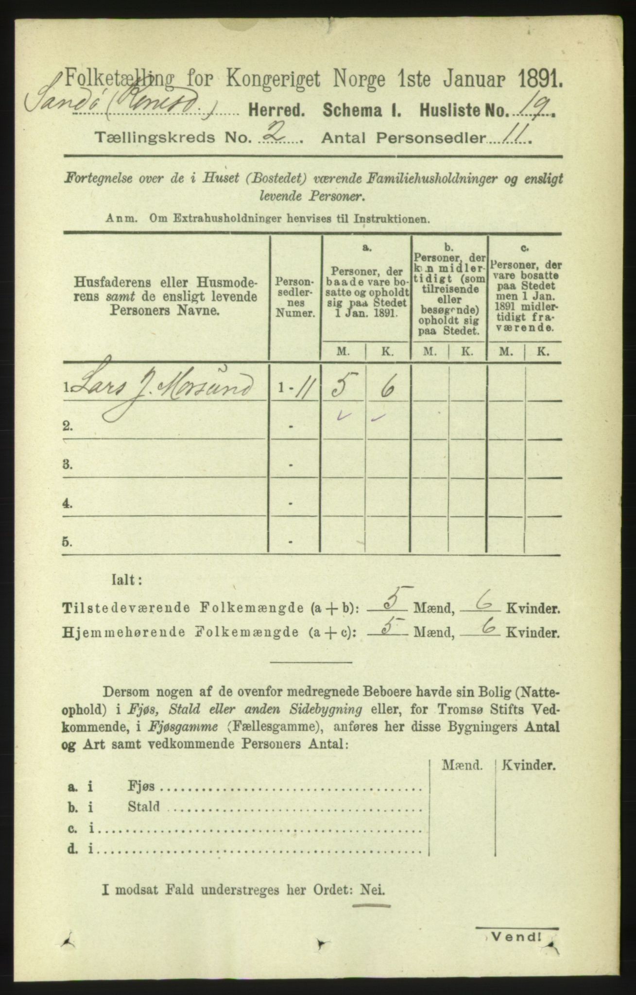 RA, 1891 census for 1546 Sandøy, 1891, p. 486