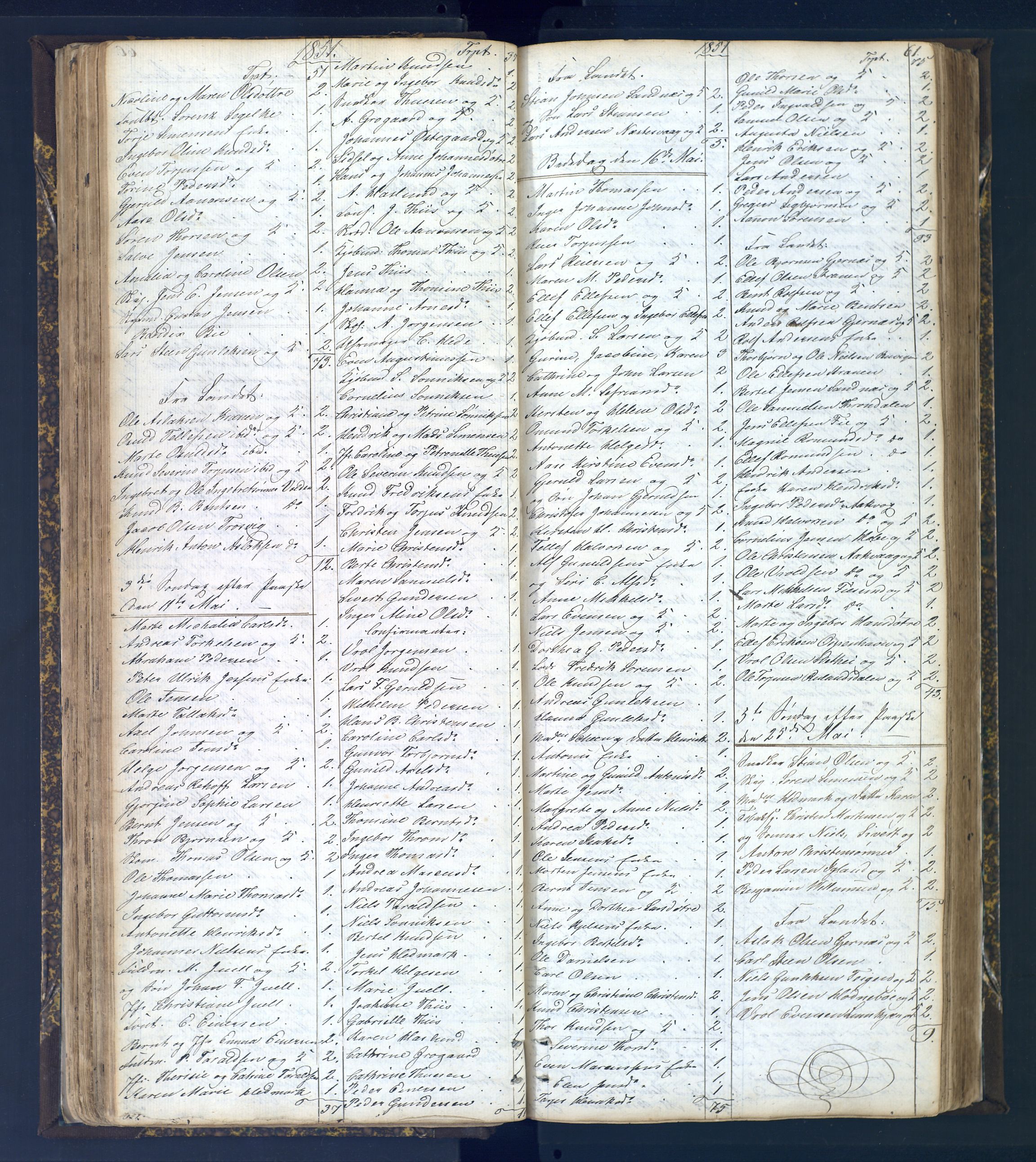 Risør sokneprestkontor, SAK/1111-0035/F/Fc/L0003: Communicants register no. C 3, 1836-1872, p. 61