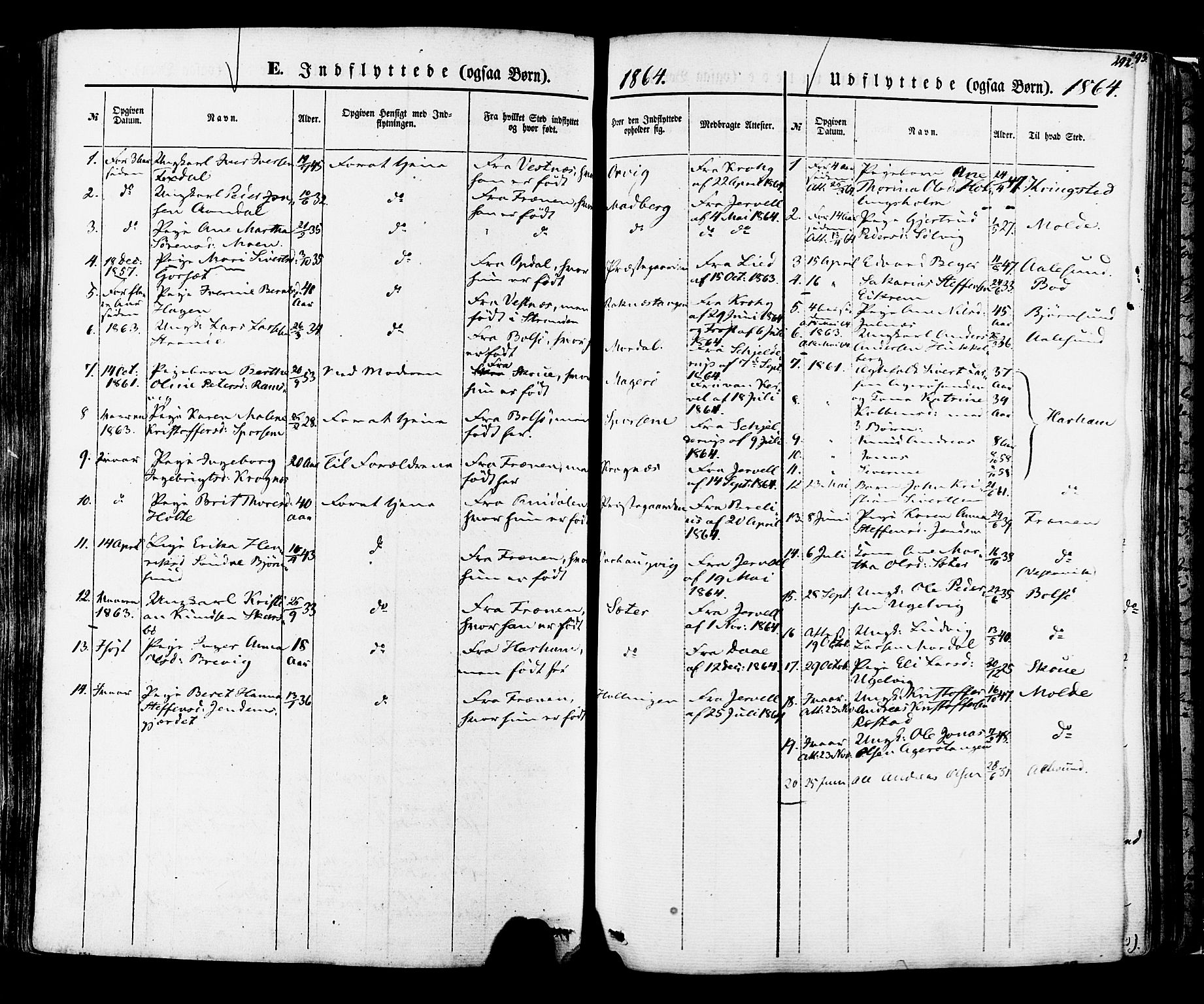 Ministerialprotokoller, klokkerbøker og fødselsregistre - Møre og Romsdal, SAT/A-1454/560/L0719: Parish register (official) no. 560A03, 1845-1872, p. 292