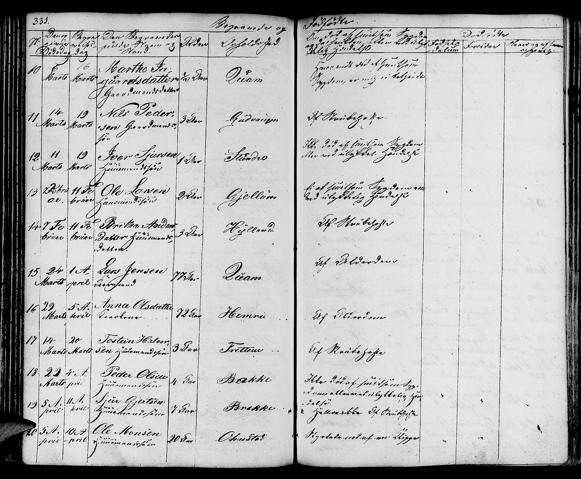 Aurland sokneprestembete, SAB/A-99937/H/Ha/Haa/L0006: Parish register (official) no. A 6, 1821-1859, p. 331