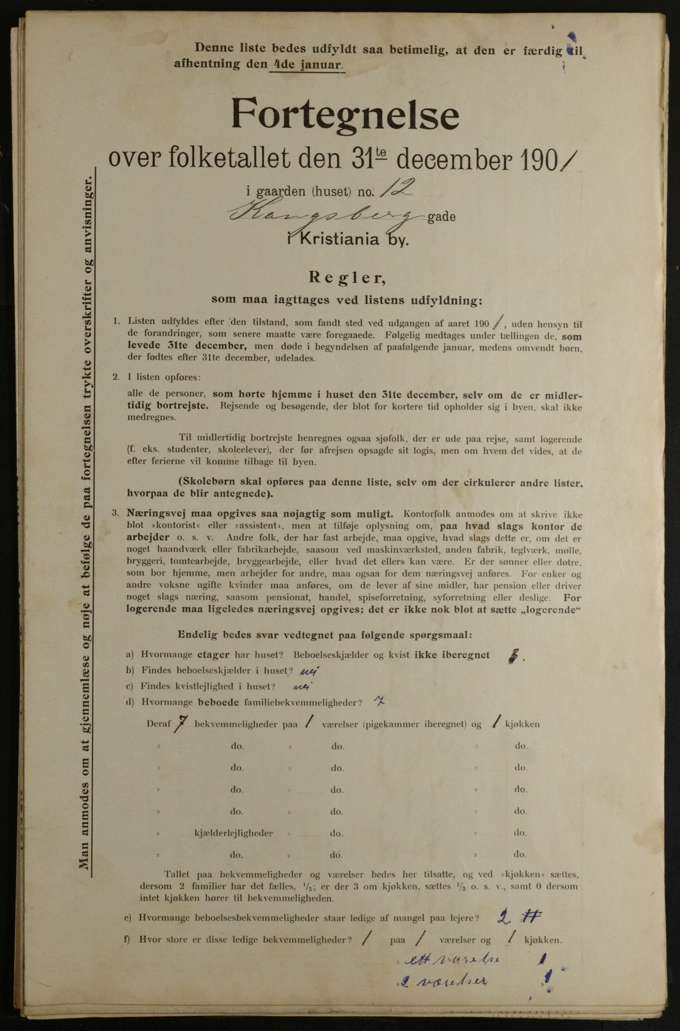 OBA, Municipal Census 1901 for Kristiania, 1901, p. 8189