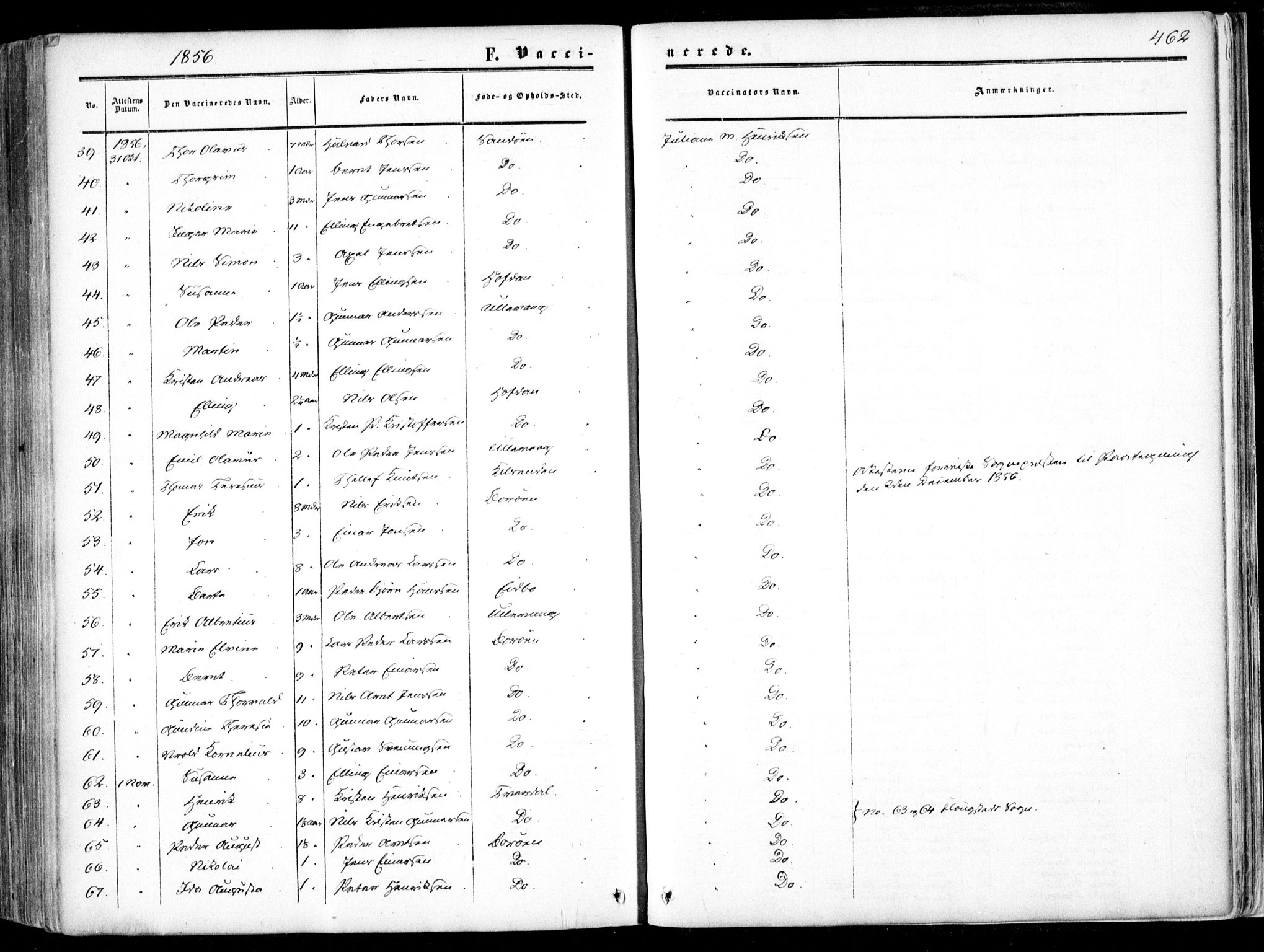 Dypvåg sokneprestkontor, SAK/1111-0007/F/Fa/Faa/L0006: Parish register (official) no. A 6, 1855-1872, p. 462