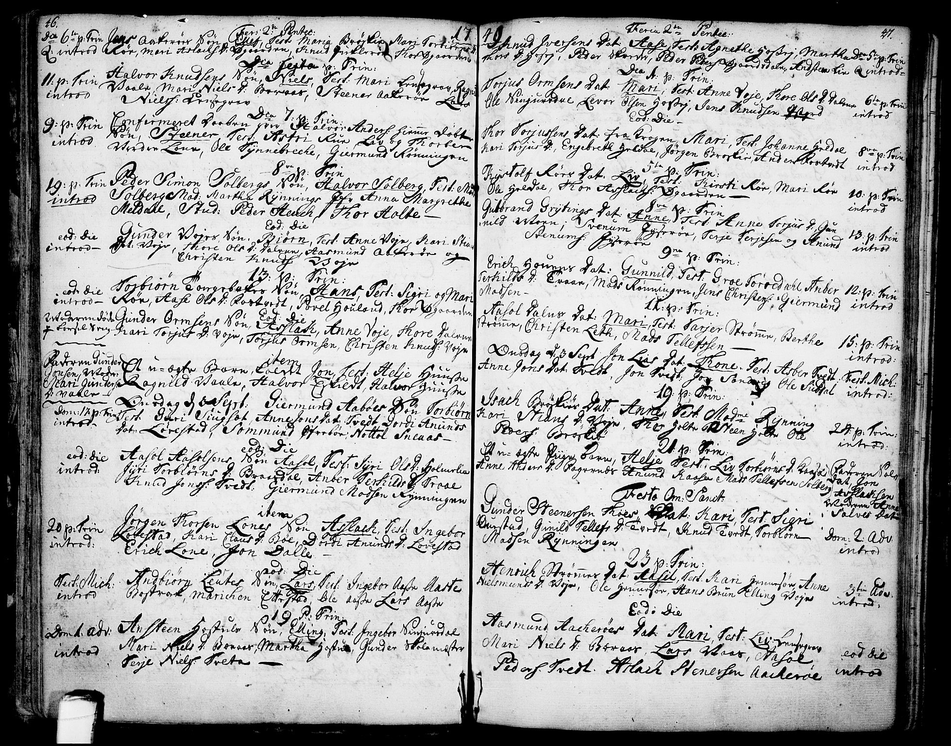 Drangedal kirkebøker, AV/SAKO-A-258/F/Fa/L0001: Parish register (official) no. 1, 1697-1767, p. 46-47