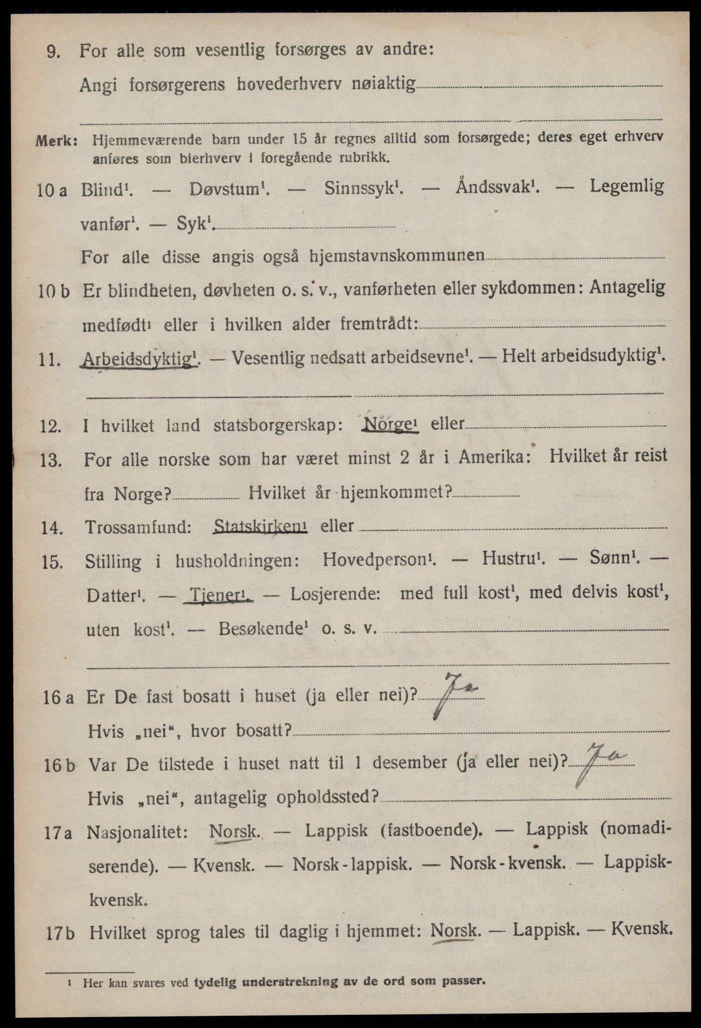 SAT, 1920 census for Orkland, 1920, p. 4027