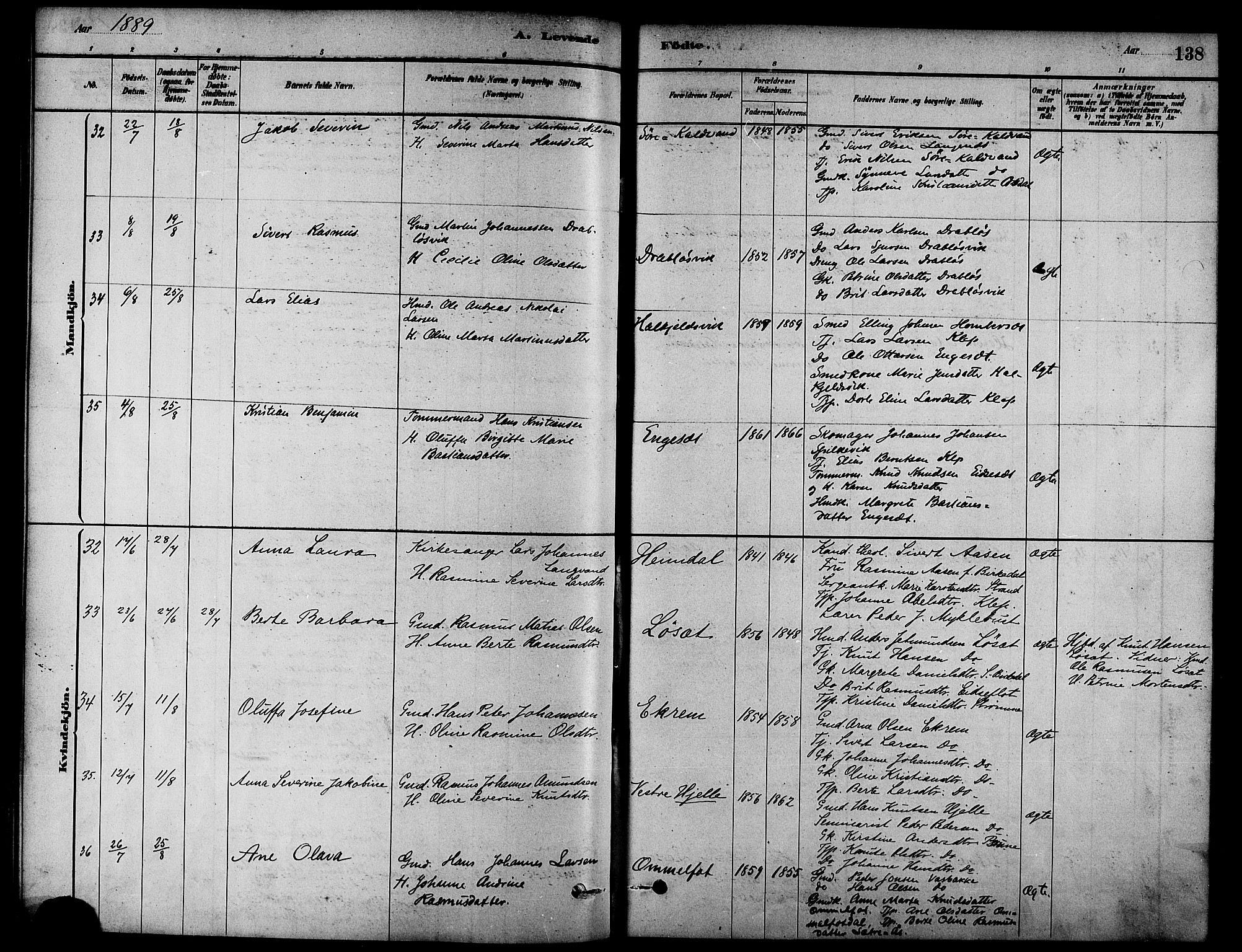 Ministerialprotokoller, klokkerbøker og fødselsregistre - Møre og Romsdal, AV/SAT-A-1454/511/L0141: Parish register (official) no. 511A08, 1878-1890, p. 138