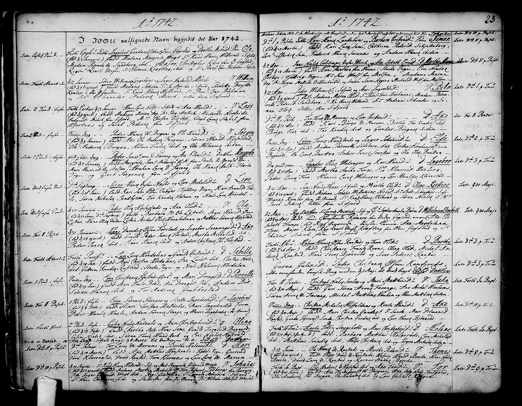 Sandar kirkebøker, SAKO/A-243/F/Fa/L0002: Parish register (official) no. 2, 1733-1788, p. 23