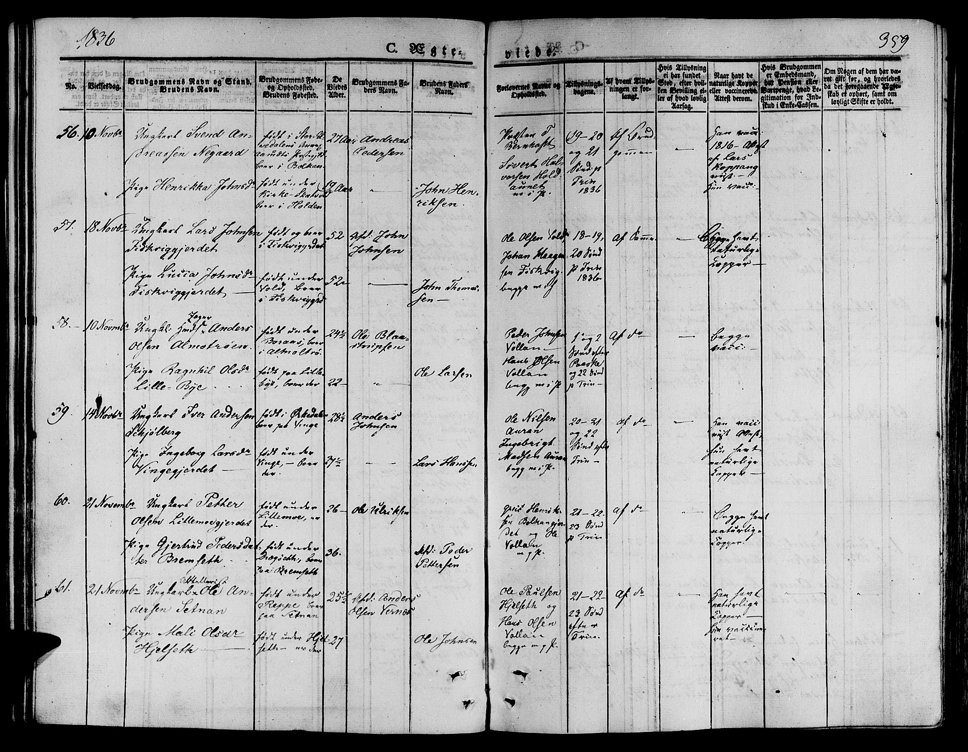 Ministerialprotokoller, klokkerbøker og fødselsregistre - Nord-Trøndelag, SAT/A-1458/709/L0072: Parish register (official) no. 709A12, 1833-1844, p. 359