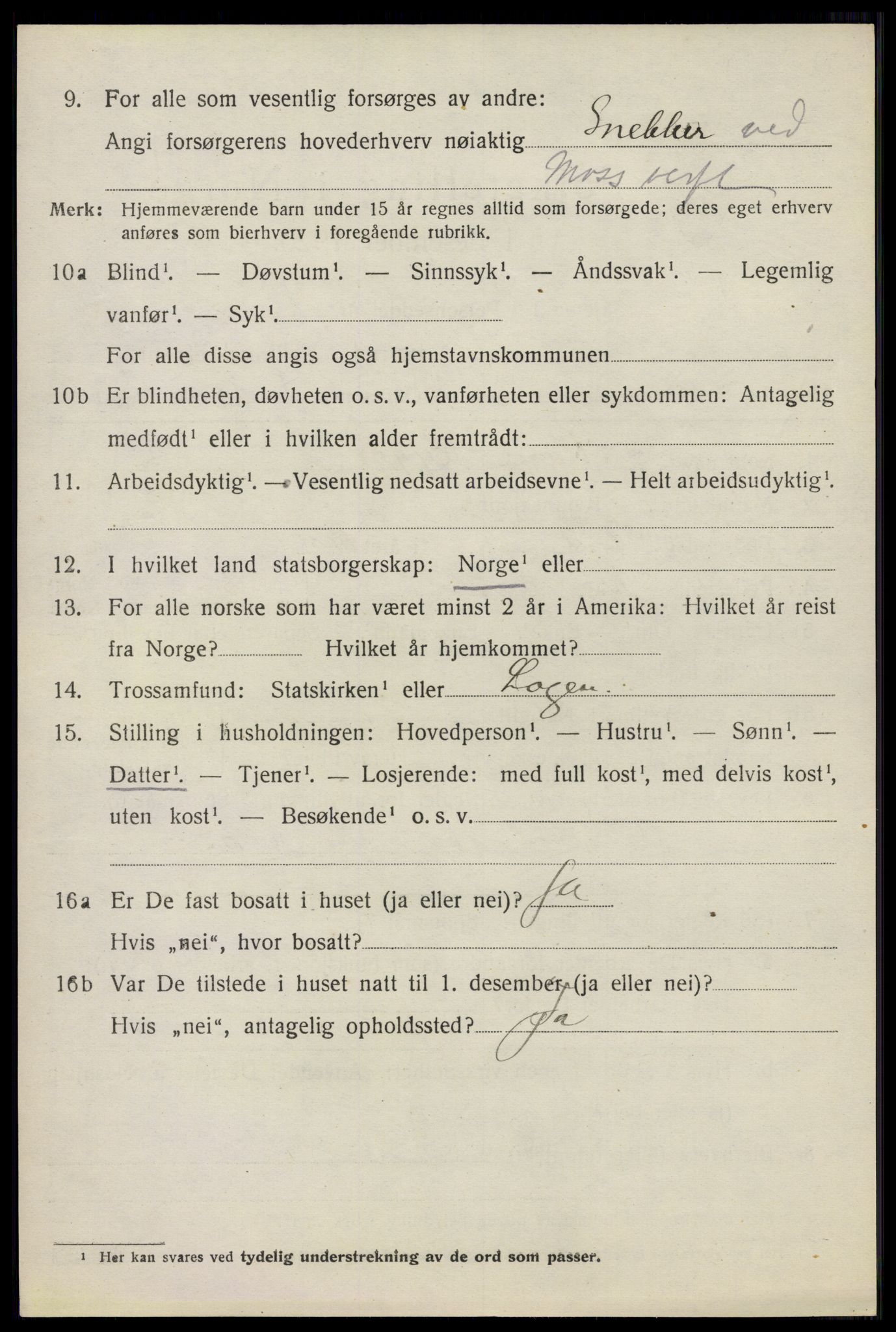 SAO, 1920 census for Moss land district, 1920, p. 4378