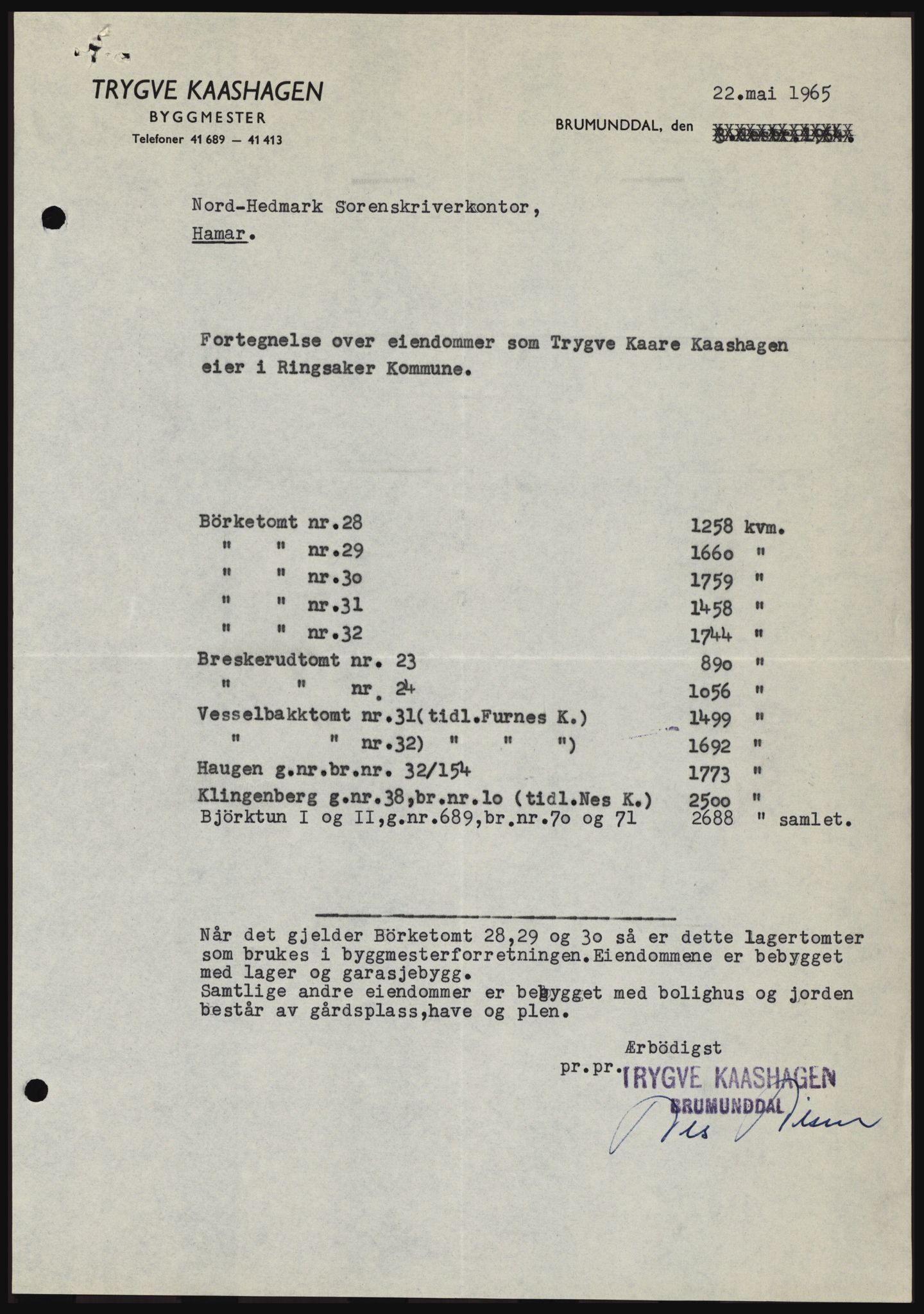 Nord-Hedmark sorenskriveri, AV/SAH-TING-012/H/Hc/L0021: Mortgage book no. 21, 1964-1965, Diary no: : 2148/1965