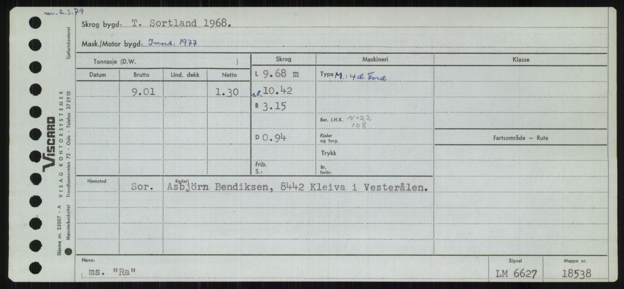 Sjøfartsdirektoratet med forløpere, Skipsmålingen, AV/RA-S-1627/H/Ha/L0004/0002: Fartøy, Mas-R / Fartøy, Odin-R, p. 477