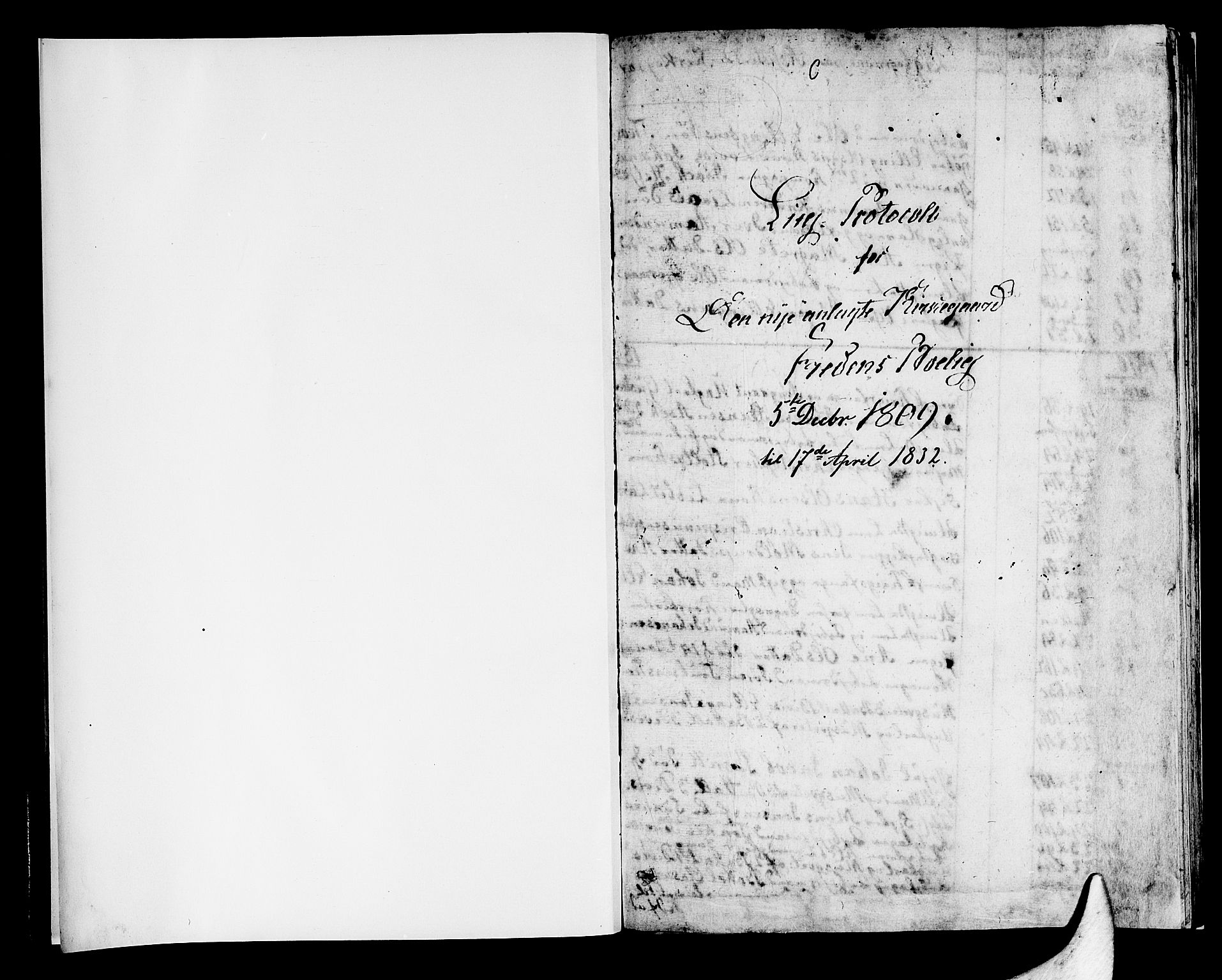 Korskirken sokneprestembete, AV/SAB-A-76101/H/Hab: Parish register (copy) no. A 1a, 1809-1832