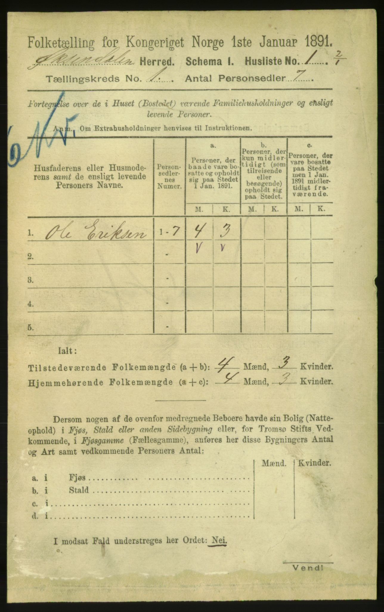 RA, 1891 census for 1561 Øksendal, 1891, p. 18