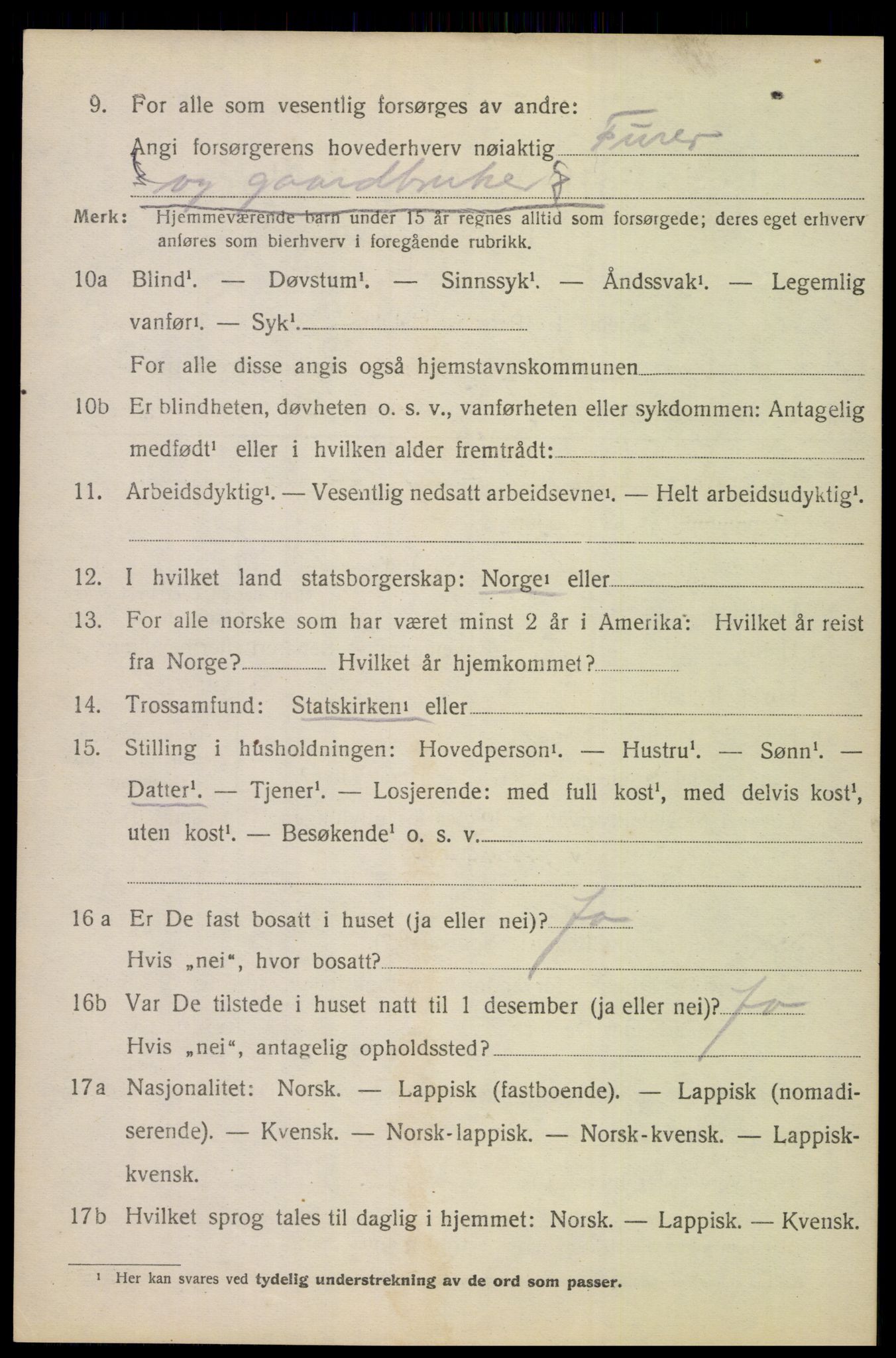 SAT, 1920 census for Evenes, 1920, p. 13191