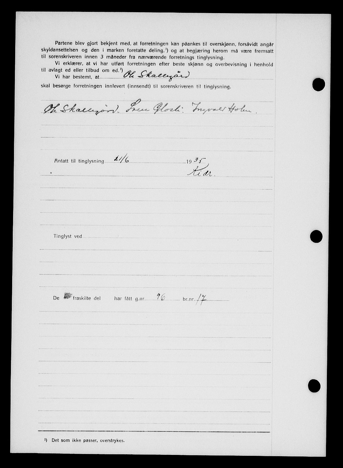 Tune sorenskriveri, SAO/A-10470/G/Gb/Gbb/L0004: Mortgage book no. II 20-24, 1933-1935, Deed date: 21.06.1935