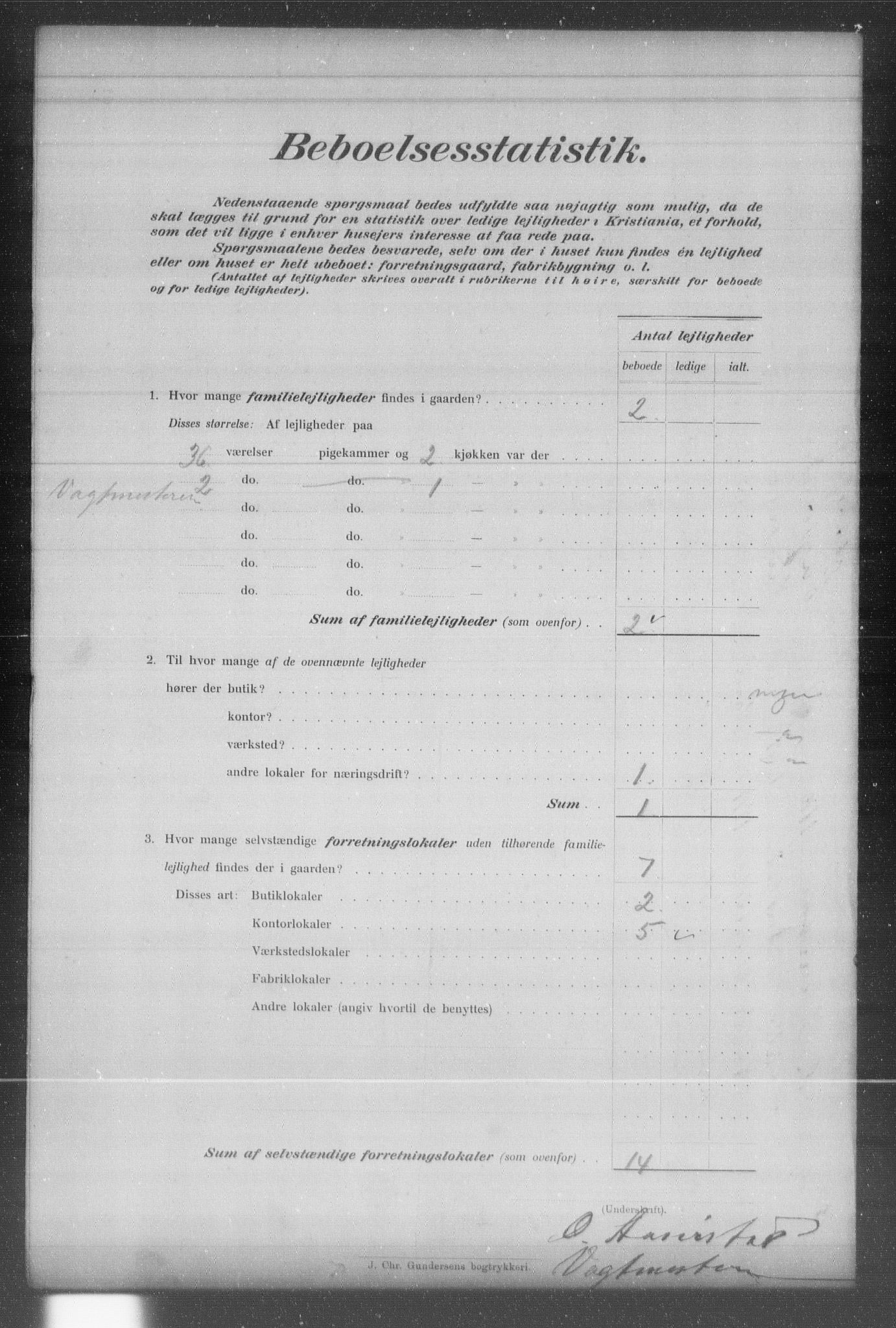 OBA, Municipal Census 1903 for Kristiania, 1903, p. 9560