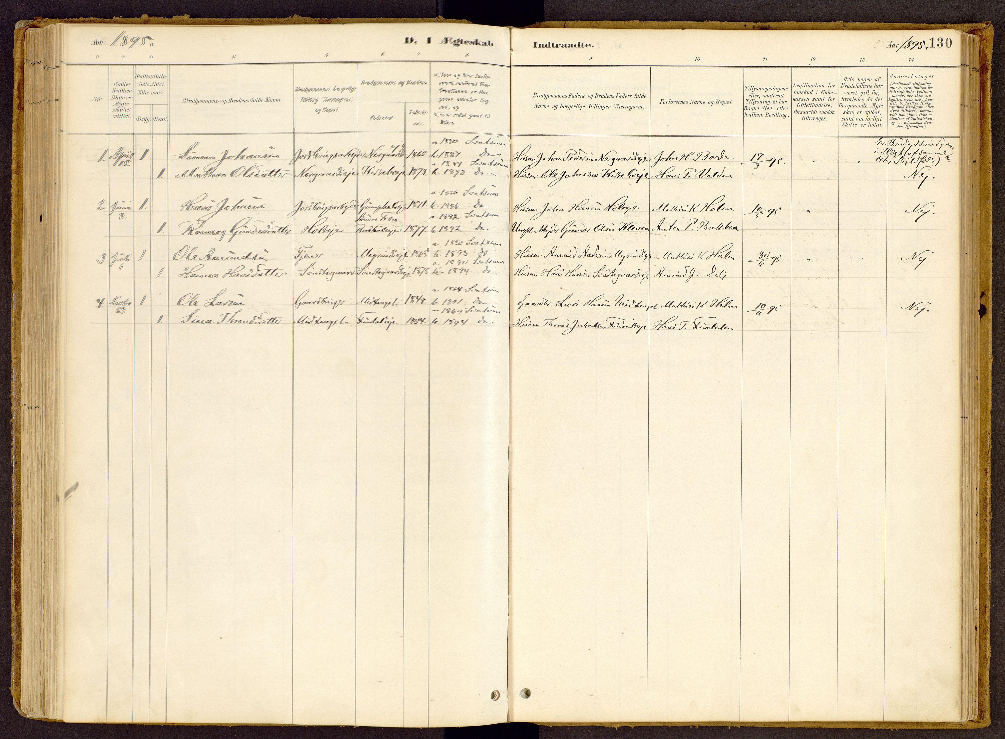 Vestre Gausdal prestekontor, AV/SAH-PREST-094/H/Ha/Haa/L0002: Parish register (official) no. 2, 1887-1918, p. 130