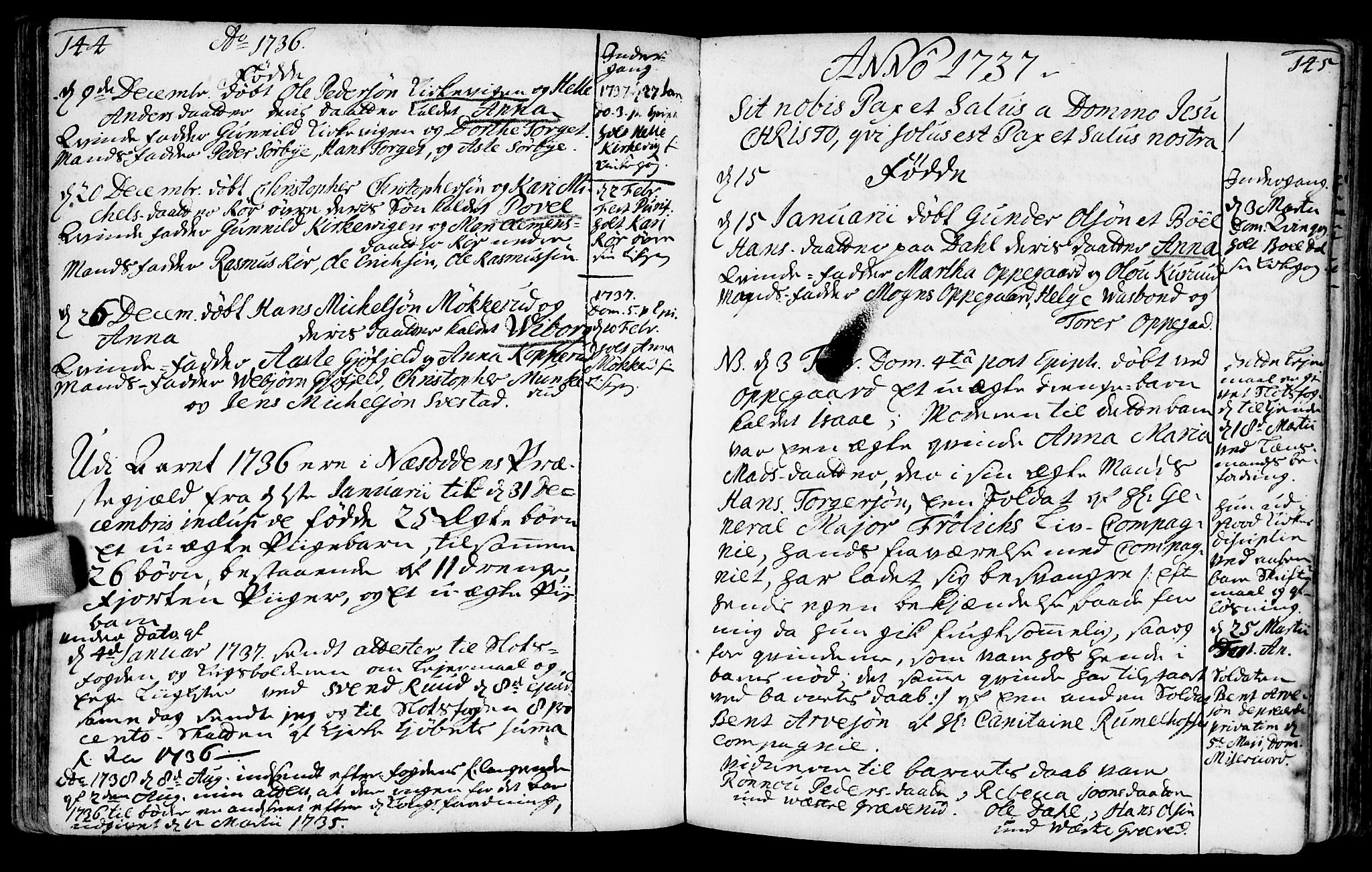 Nesodden prestekontor Kirkebøker, SAO/A-10013/F/Fa/L0001: Parish register (official) no. I 1, 1709-1749, p. 144-145